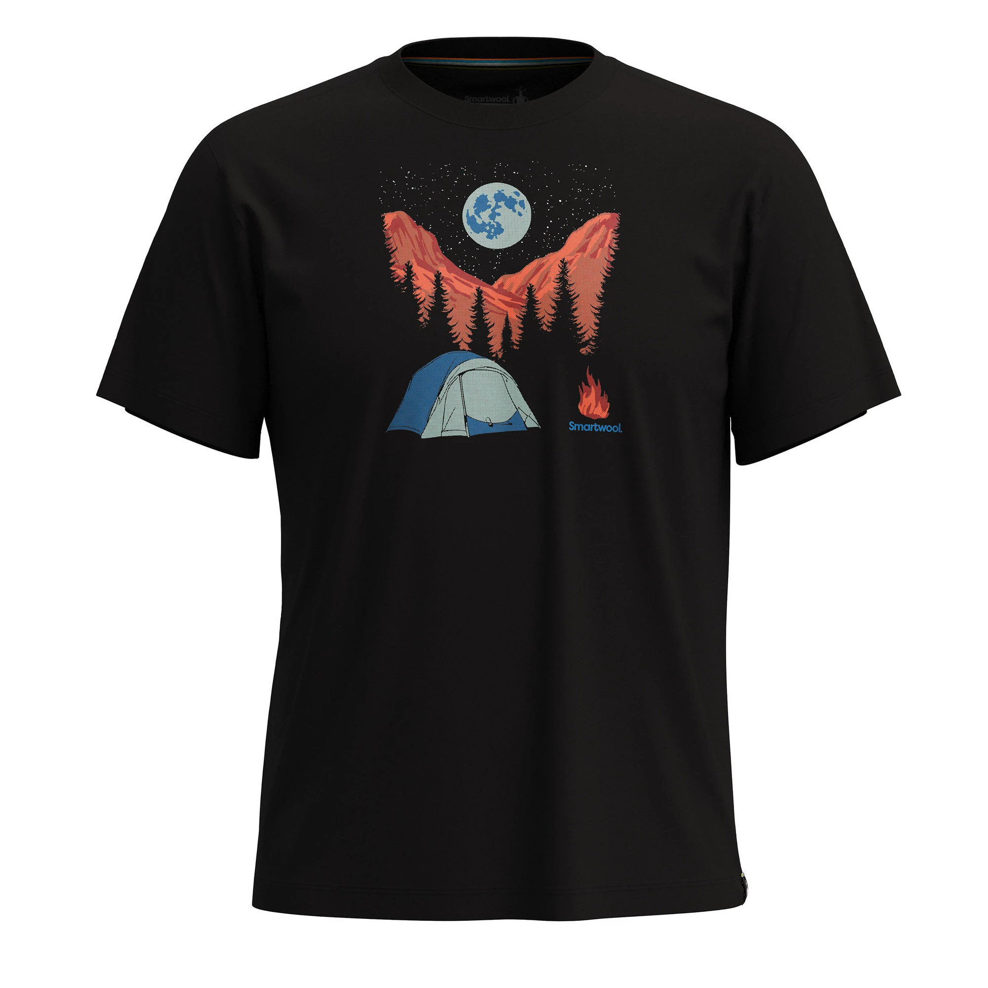 2. Smartwool - tricou merino - Night Camp Short Sleeve Graphic Tee - Negru