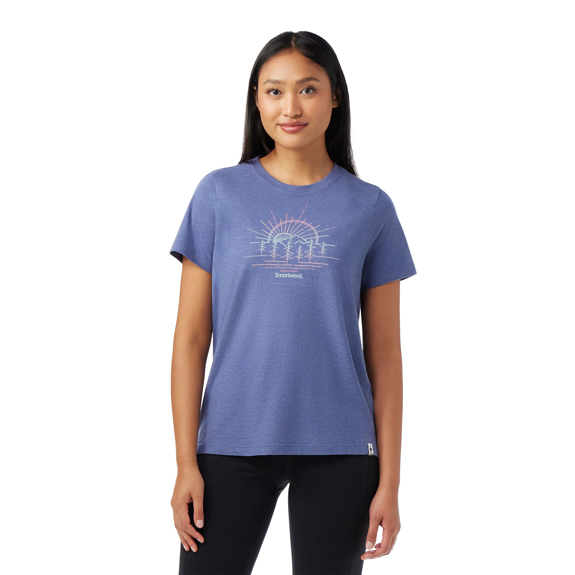 1. Smartwool - tricou merino - Mountain Sol Short Sleeve Graphic Tee W - Albastru