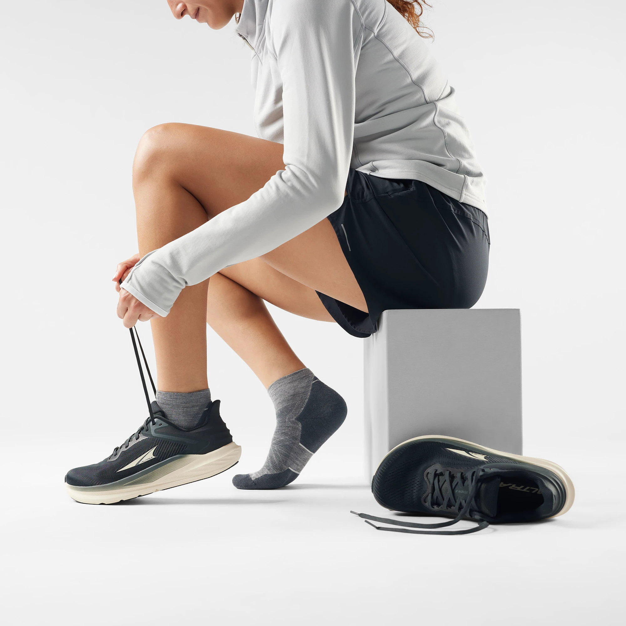 2. Șosete Merino alergare Smartwool Run Ankle - Targeted Cushion - Medium Gray