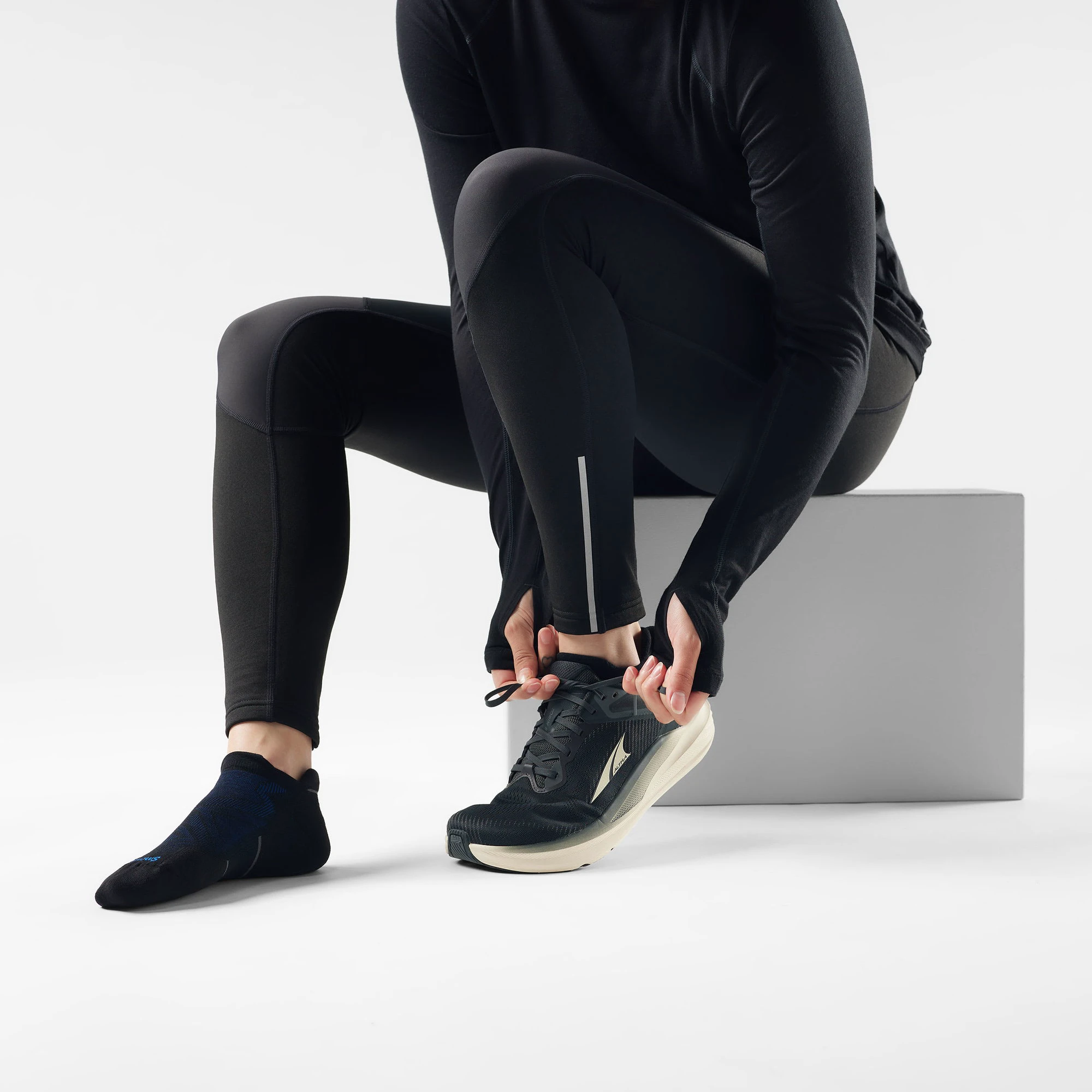 2. Șosete Merino alergare Smartwool Run - negru | Low Ankle | Targeted Cushion
