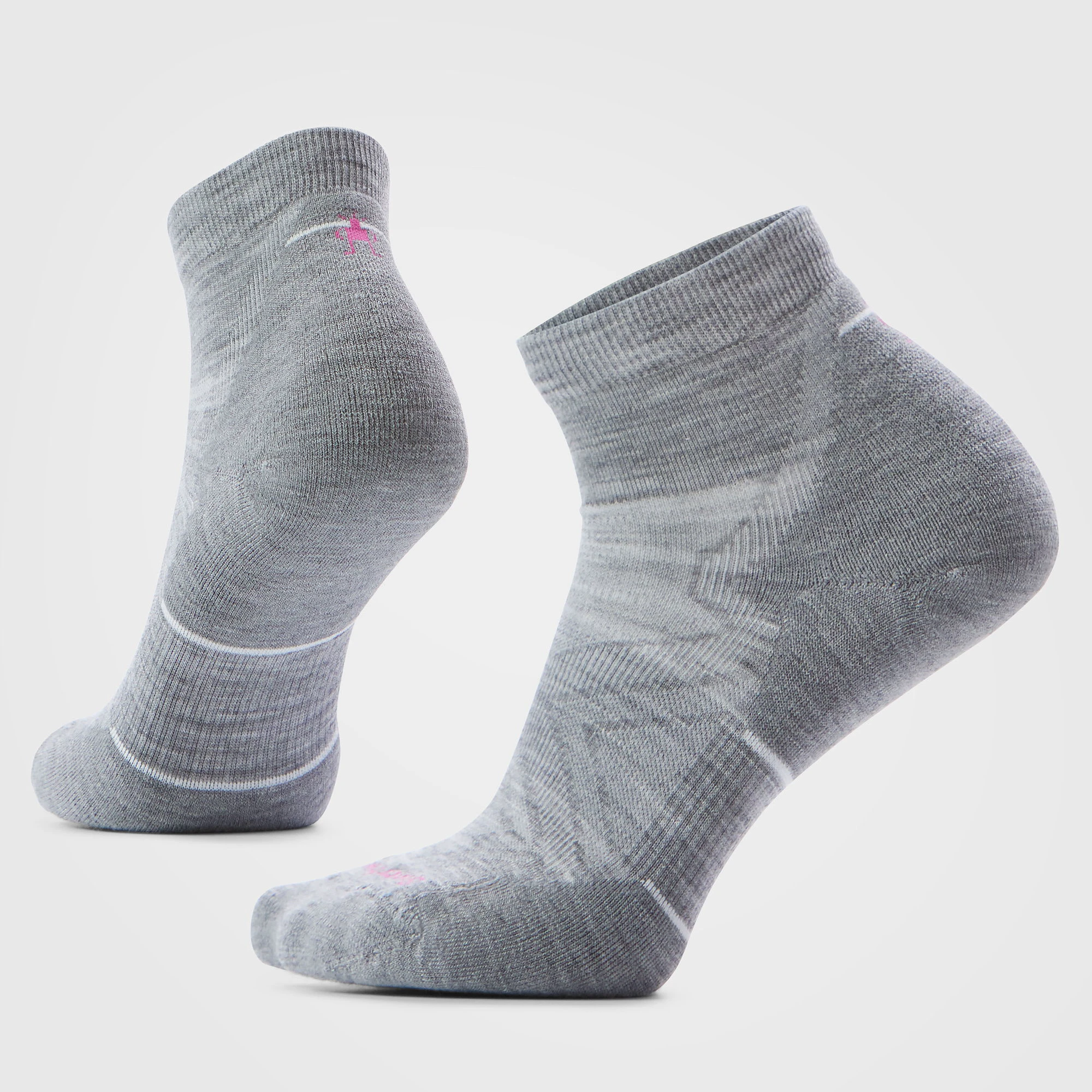 Șosete Merino alergare Smartwool Run - gri deschis/alb | Ankle | Targeted Cushion - 183128