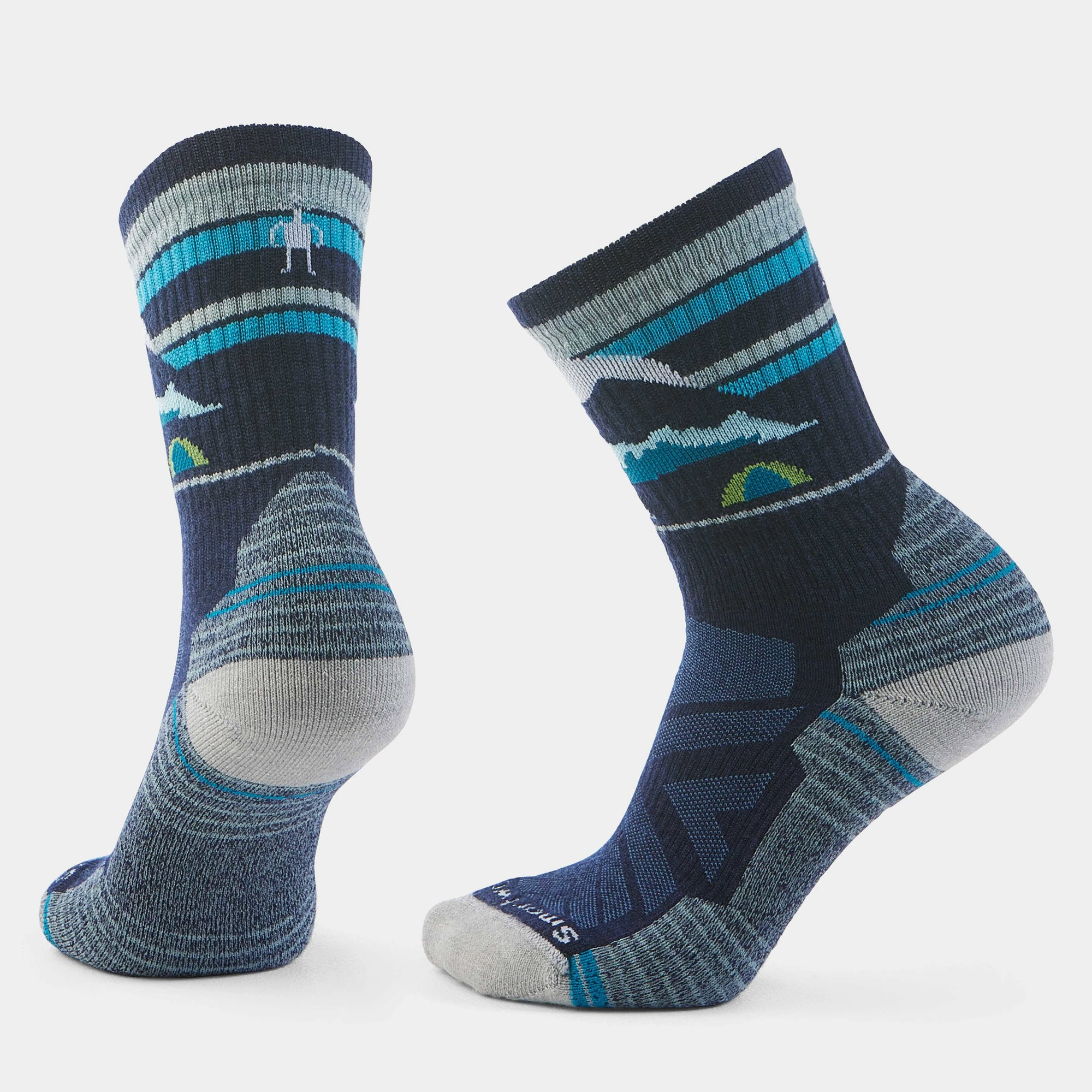 1. Șosete Merino hiking Smartwool Hike Mountain Moon - bleumarin Deep Navy | Crew | Light Cushion