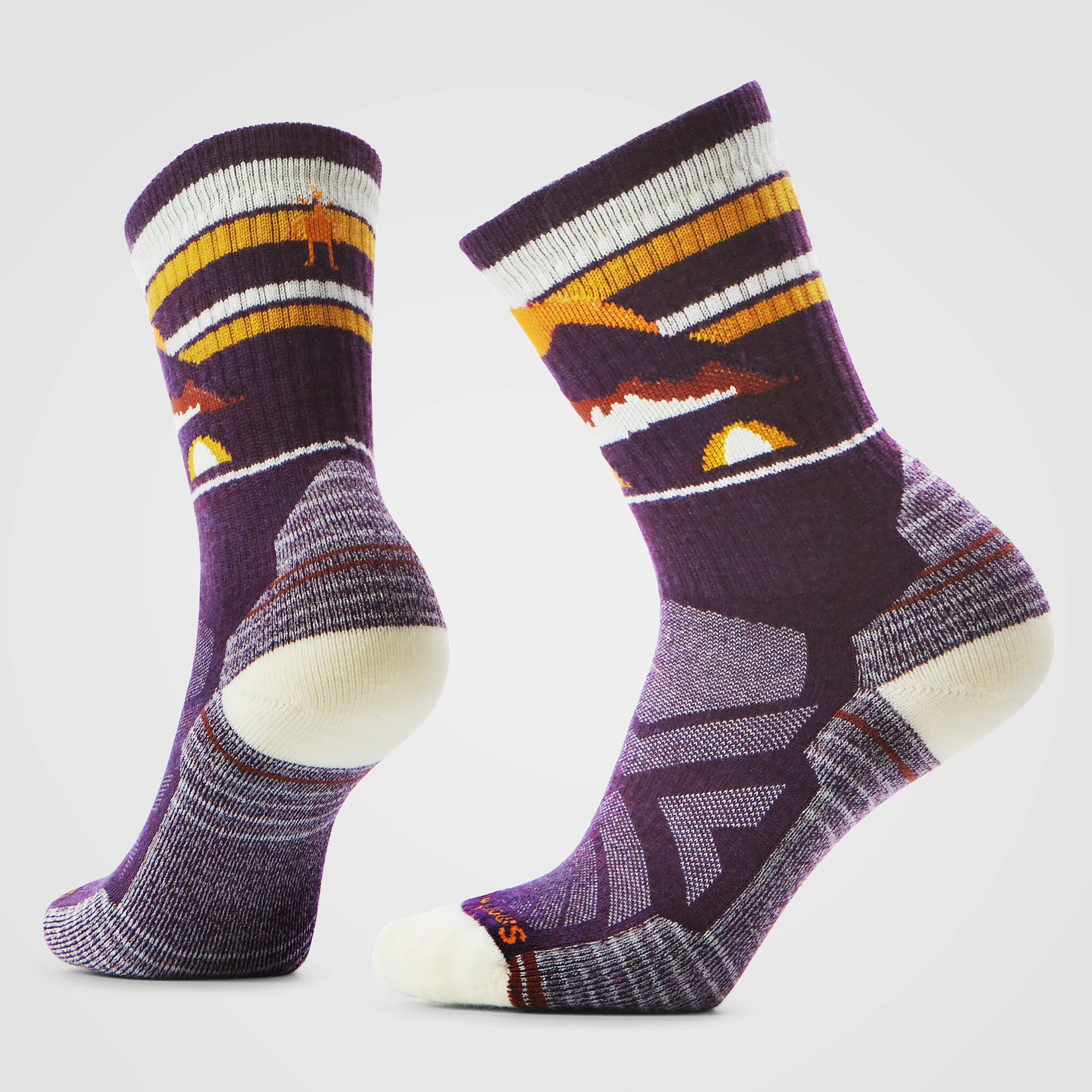 Șosete Merino hiking Smartwool Hike Mountain Moon - mov Purple Iris | Crew | Light Cushion - 183136