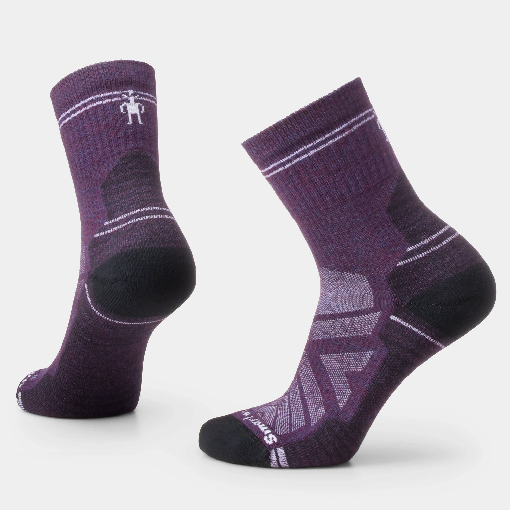 Șosete Merino hiking Smartwool Hike - mov Purple Iris | Mid Crew | Light Cushion - 183189