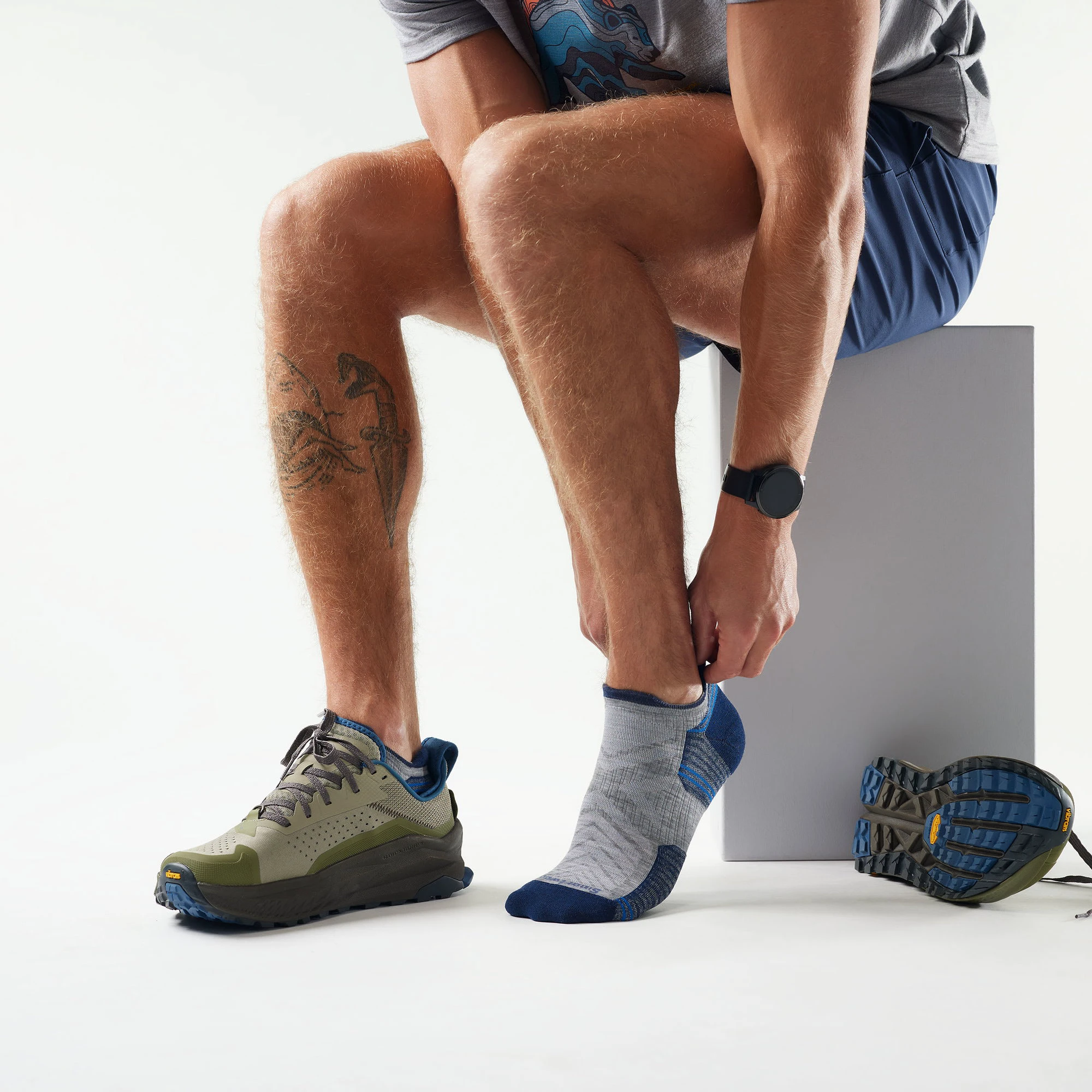 2. Șosete Merino hiking Smartwool Hike Low Ankle - gri Light Gray | Targeted Cushion