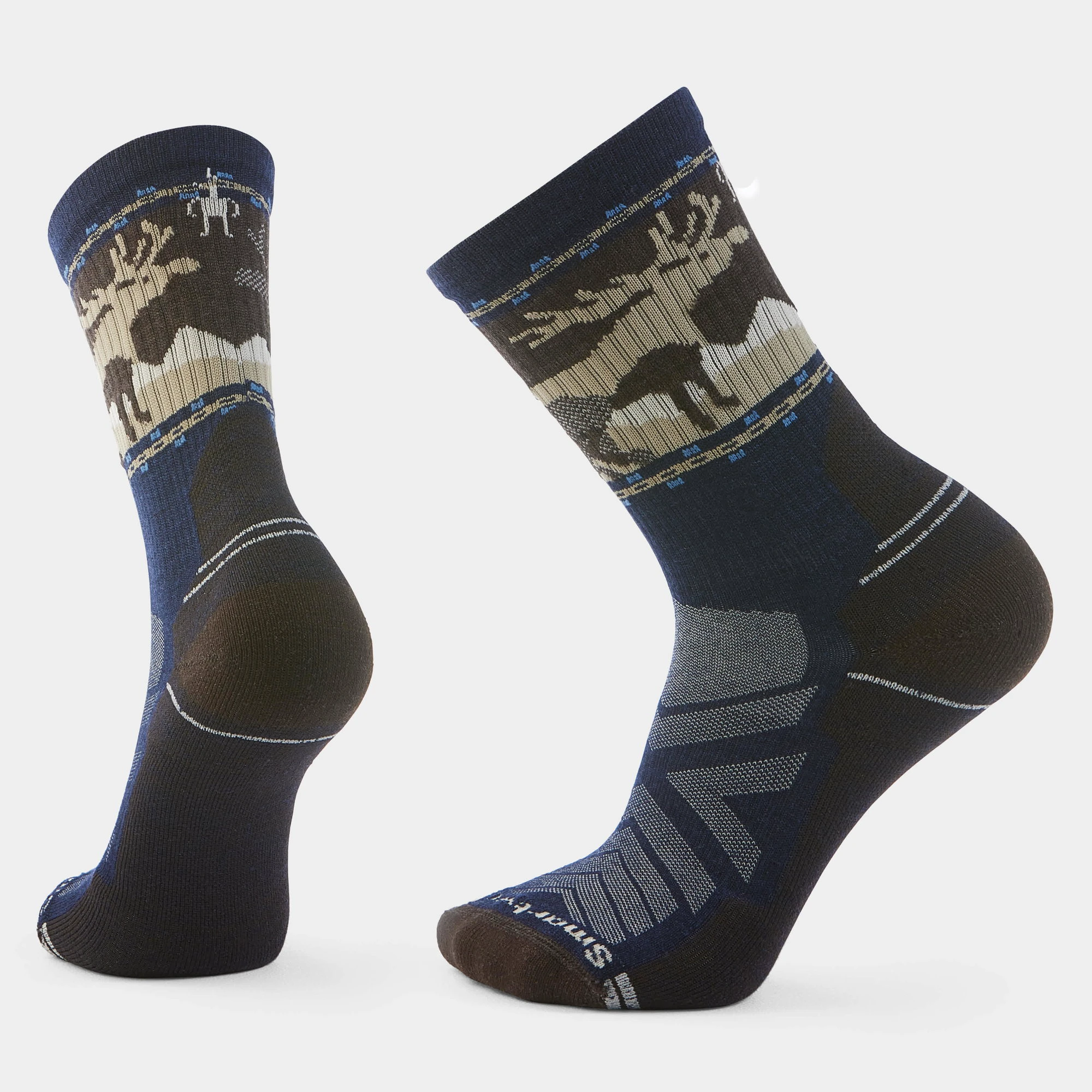 Șosete Merino hiking Smartwool Hike Mountain Moose - bleumarin Deep Navy | Crew | Light Cushion - 183198