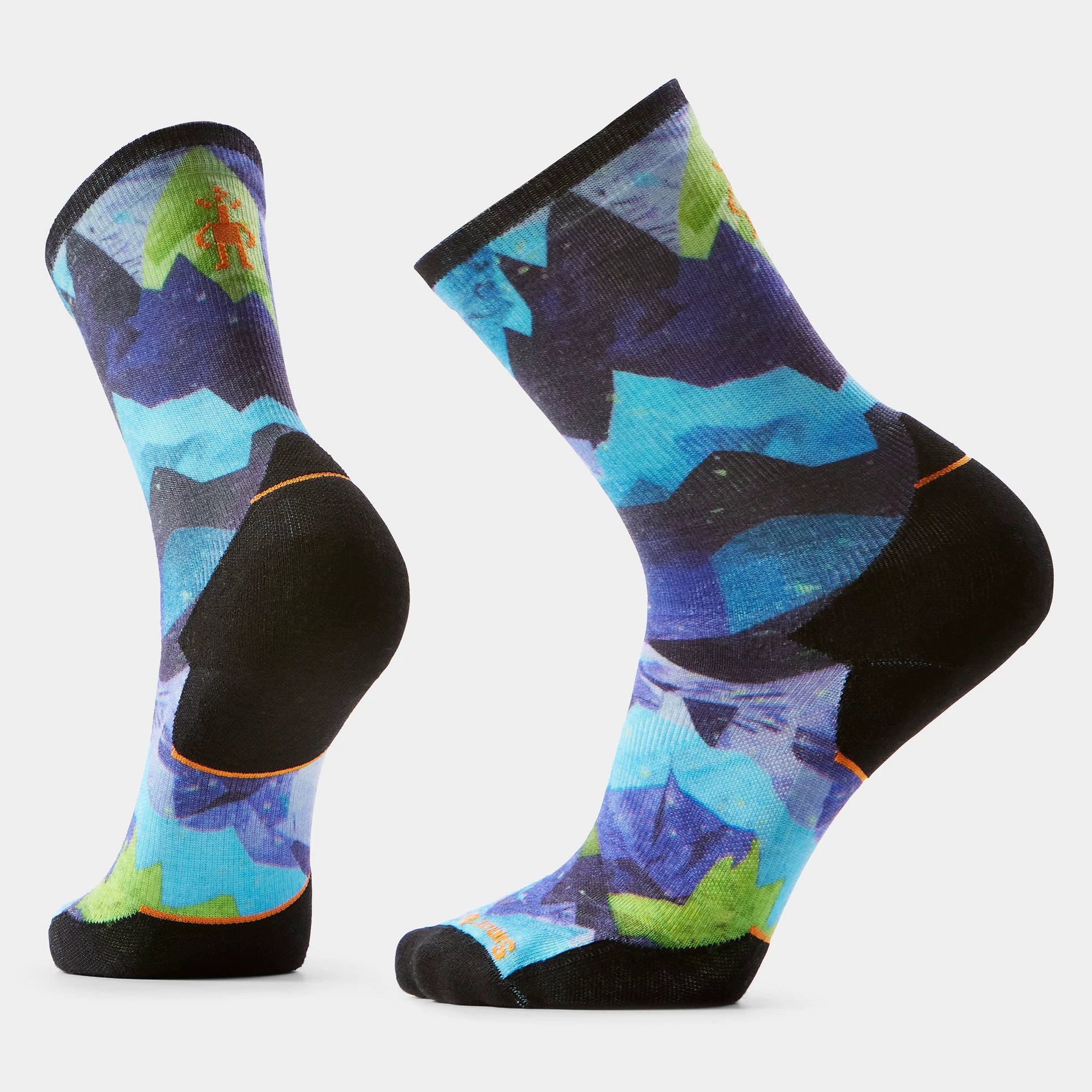 1. Șosete Merino trail running Smartwool Trail Run Summit Sector - albastru Nightfall Blue | Crew | Targeted Cushion