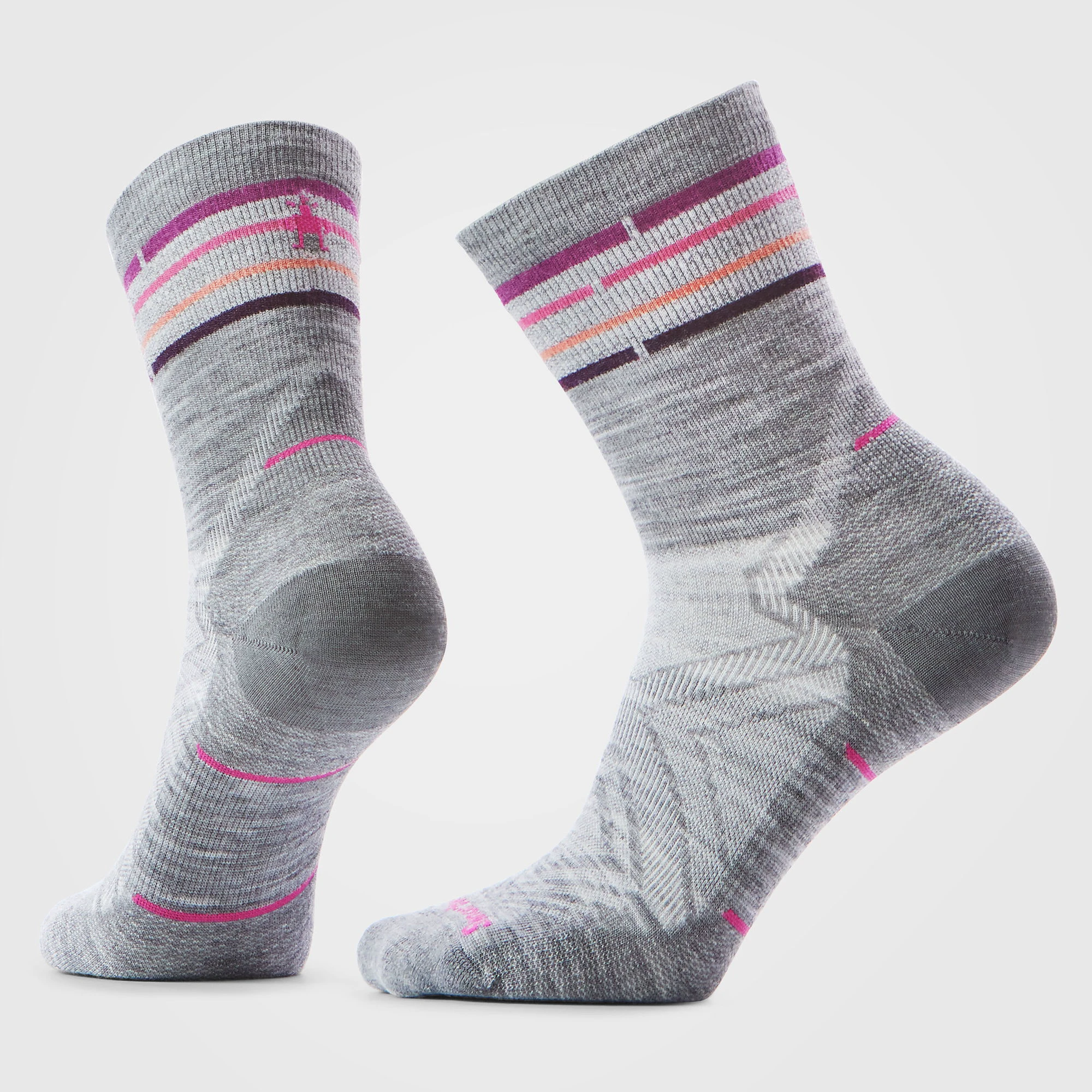 1. Șosete Merino alergare Smartwool Run Zero Cushion - gri Light Gray | Mid Crew | Zero Cushion