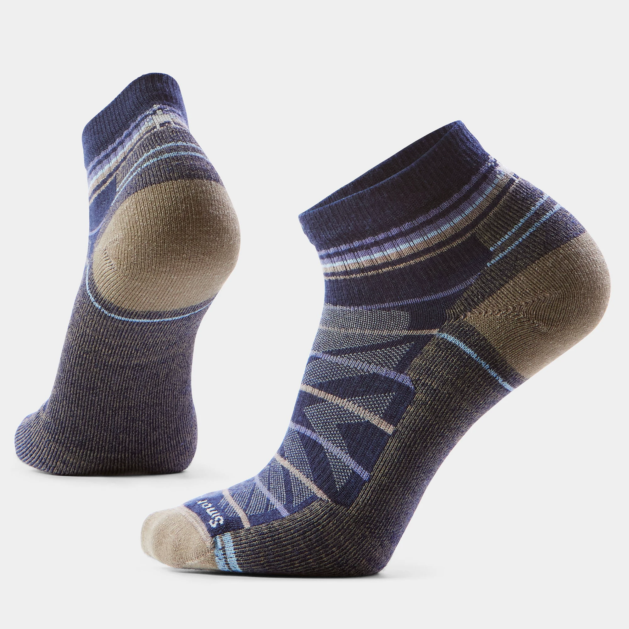 1. Șosete Merino hiking Smartwool Hike Pattern - albastru Nightfall Blue | Ankle | Light Cushion