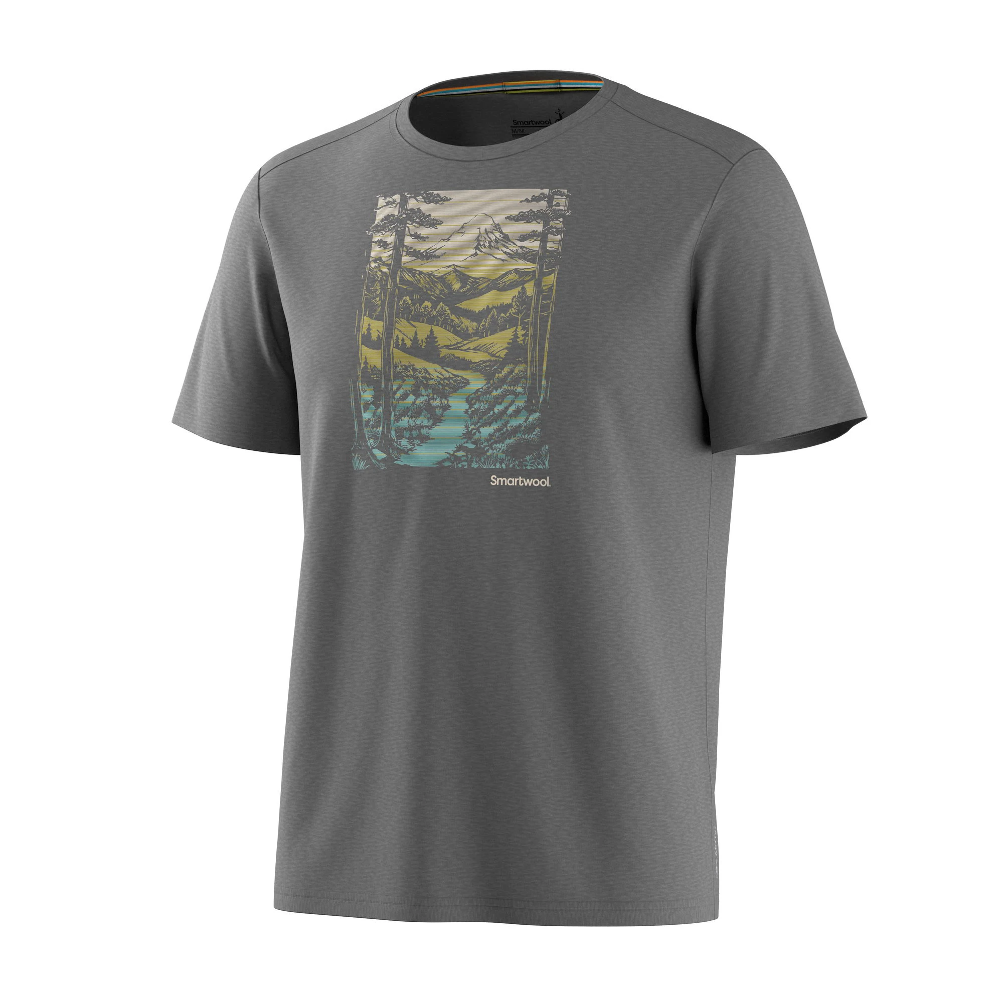 2. Tricou Merino sport Smartwool Winding Trail - gri deschis Light Gray Heather