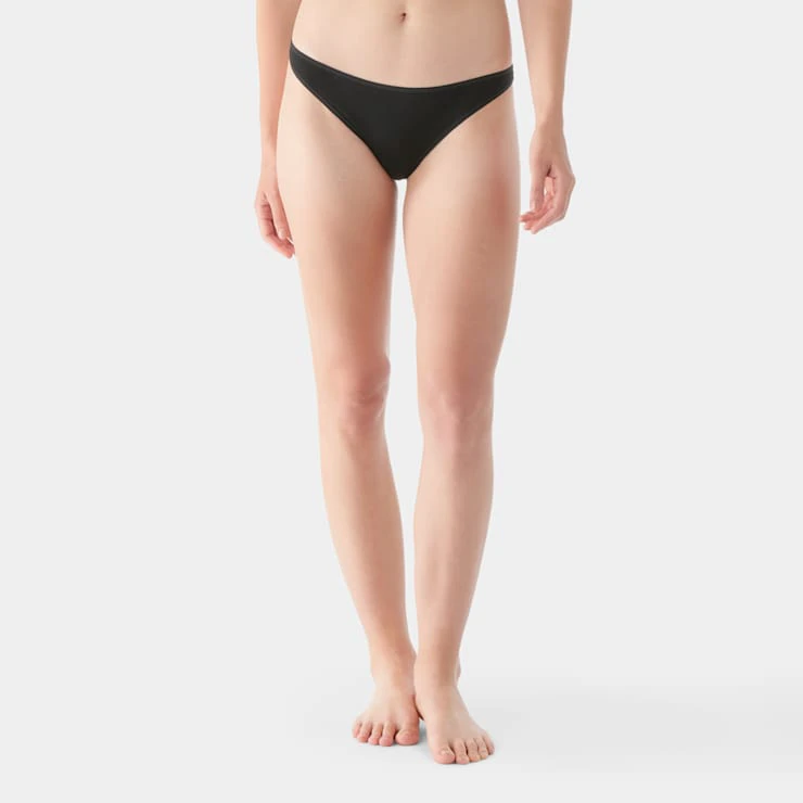 1. Chilot Merino Smartwool Everyday Thong - negru | lână Merino + TENCEL™