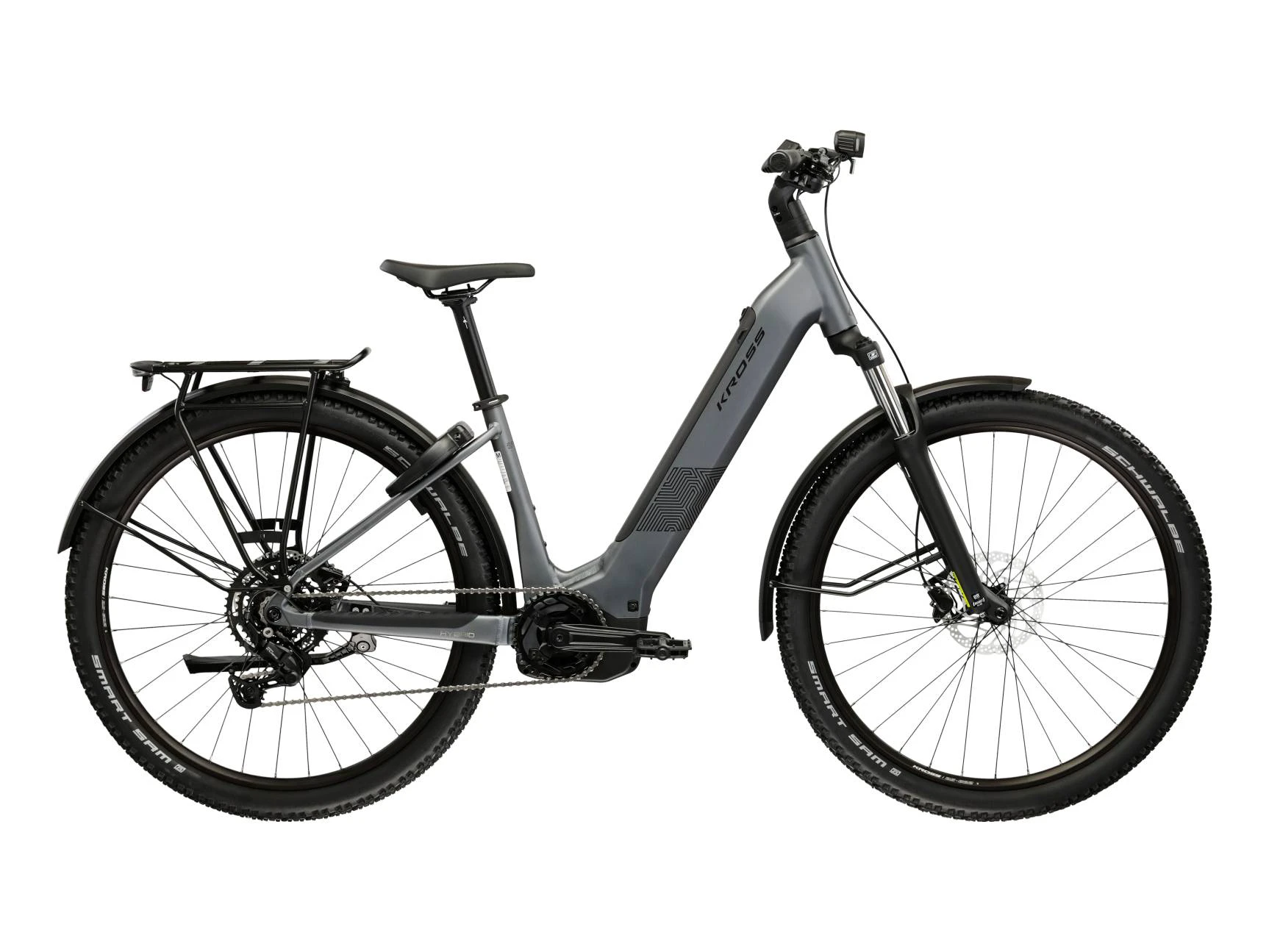Bicicleta Electrica MTB Kross Influx HYB SUV LS 2.0 600 27.5 inch gri Shimano Cues - 183648