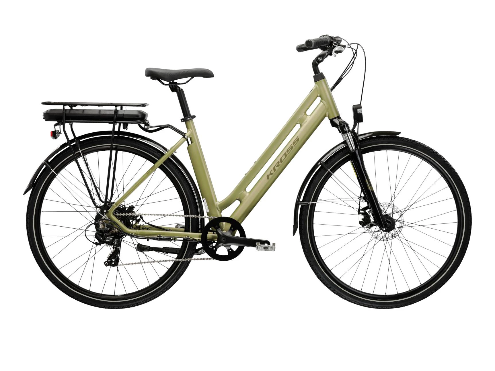 1. Bicicleta Electrica City Kross Sentio Hybrid 28 inch kaki Shimano Tourney