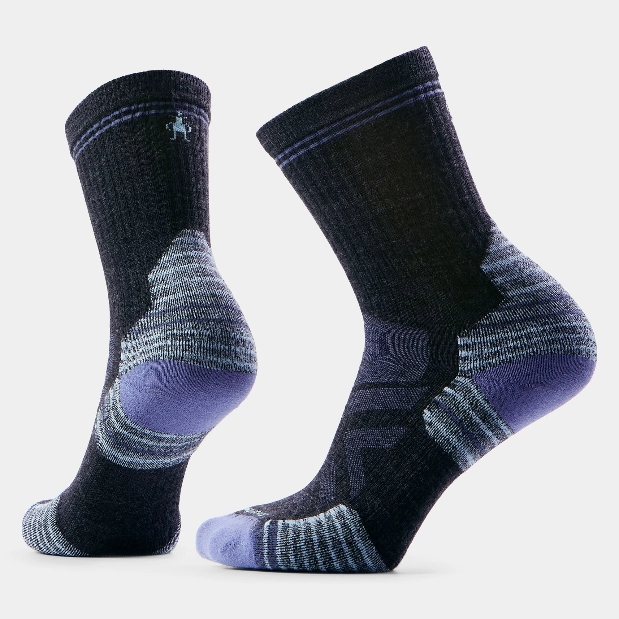 Șosete Merino hiking Smartwool Hike - gri Charcoal | Mid Crew | Targeted Cushion - 182859