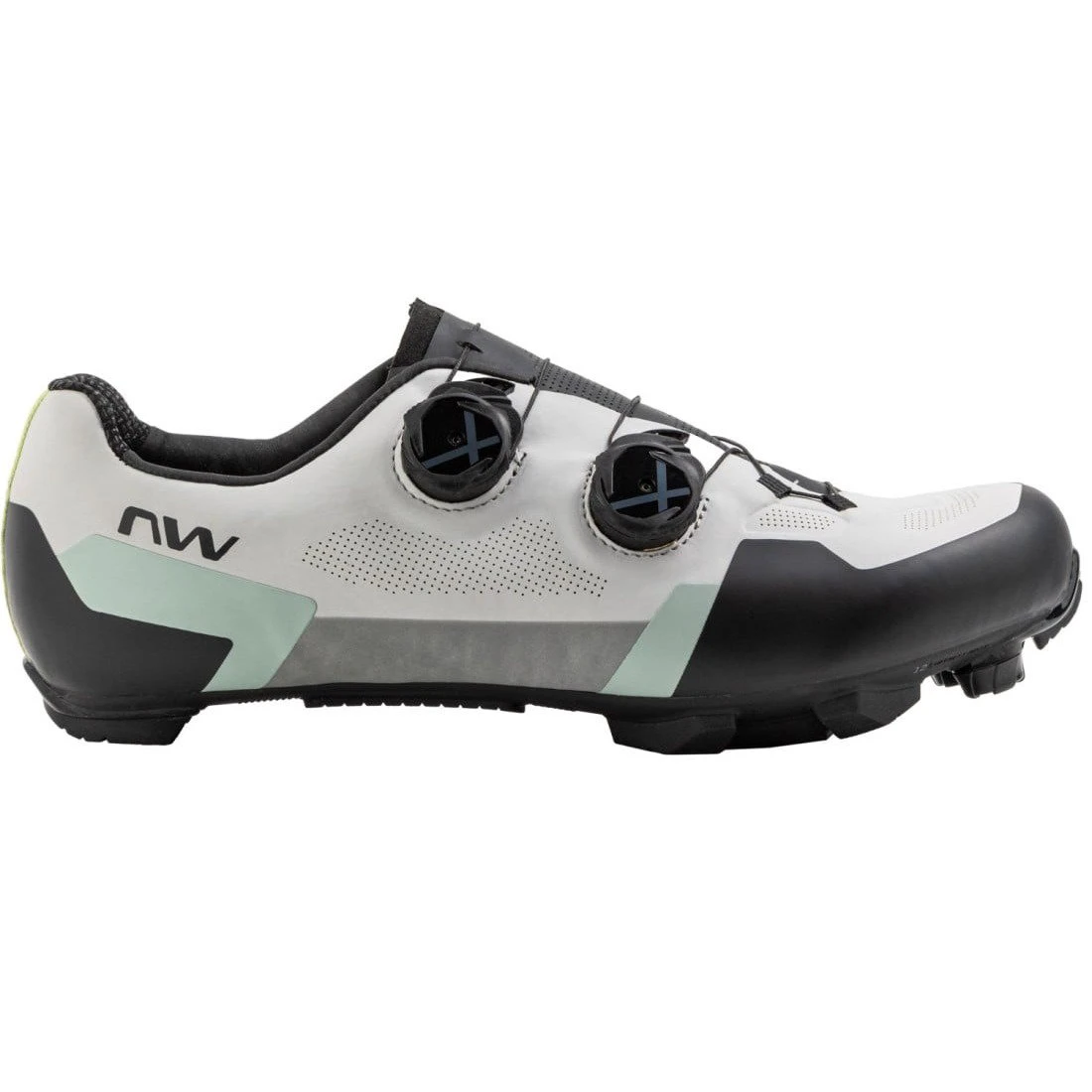 1. Pantofi ciclism MTB XC Northwave Extreme XT - gri/verde salvie | talpă carbon