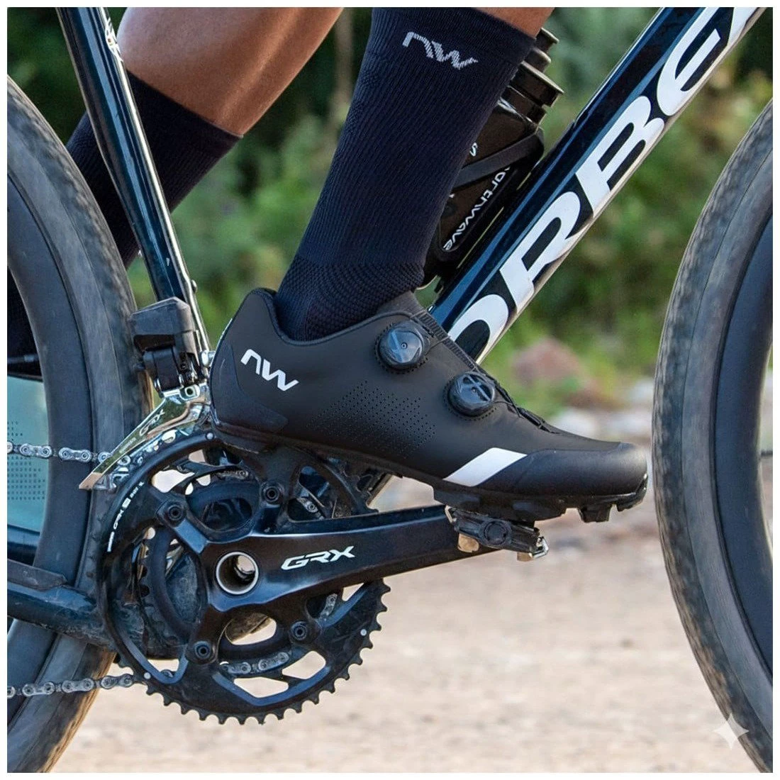 5. Pantofi ciclism MTB XC Northwave Striker Wide - negru/gri | calapod larg