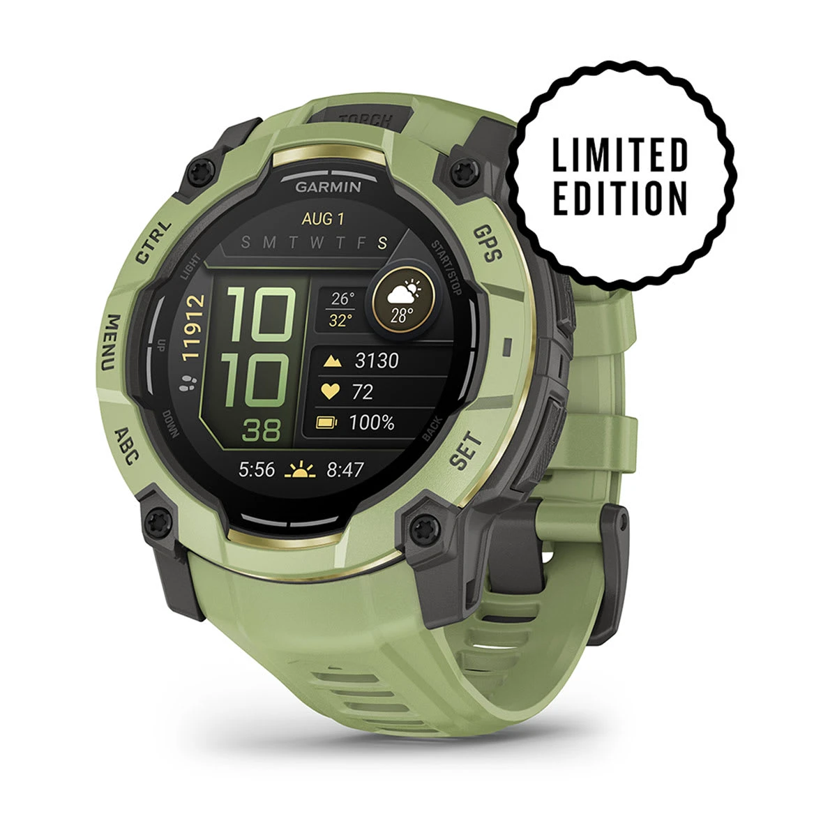 1. Garmin Instinct 3 – 50 mm, AMOLED | Fern Green cu curea Fern Green