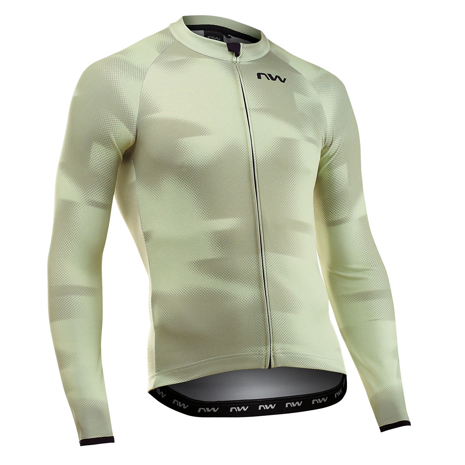 2. Tricou ciclism mânecă lungă Northwave Blade 2 - verde | toamnă-iarnă