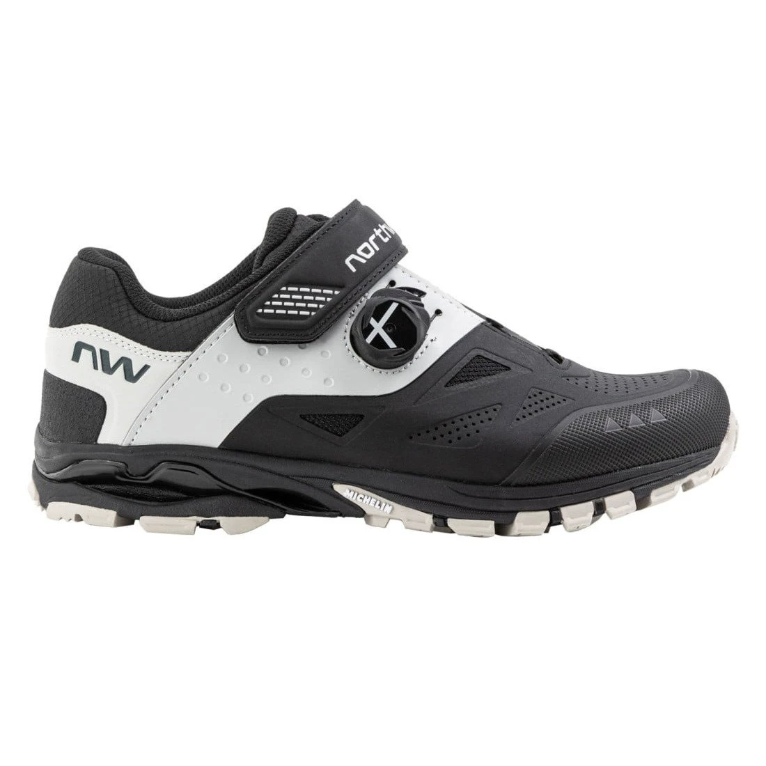 1. Pantofi ciclism MTB Northwave Spider Plus 3 - negru/gri | grip Michelin