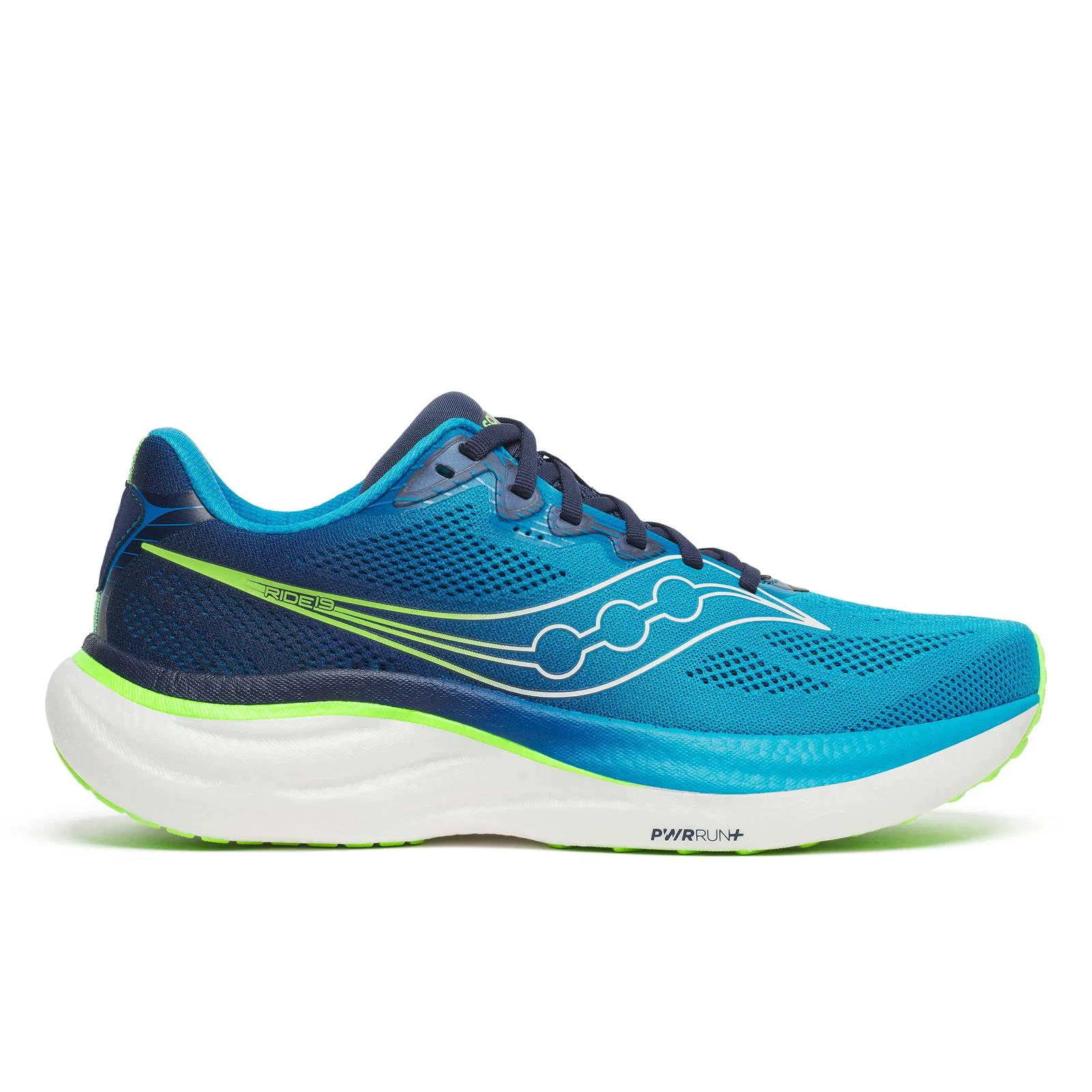 1. Pantofi alergare Saucony Ride 19 - albastru Cobalt | Slime | PWRRUN+