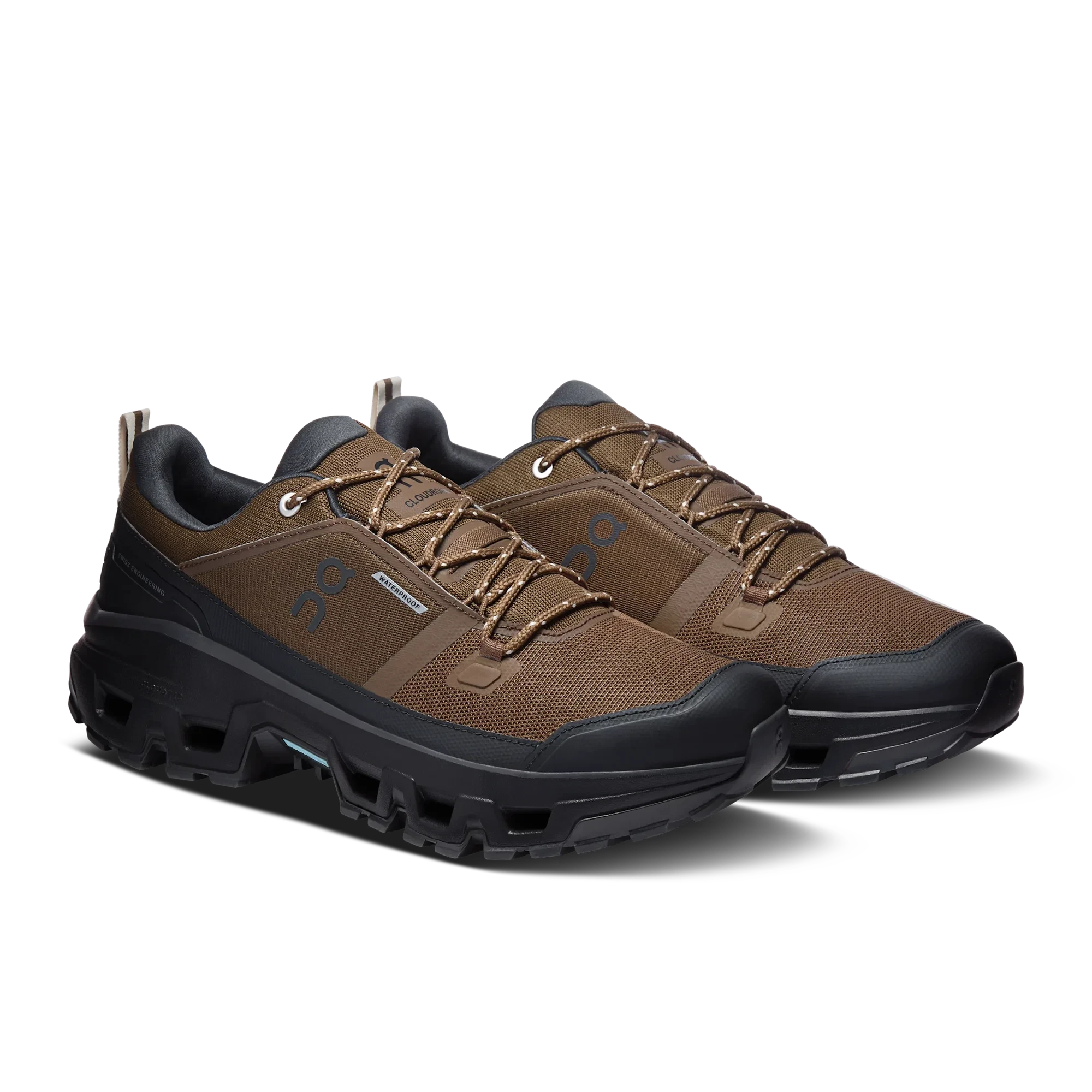6. Pantofi hiking On Cloudrock Low WP - impermeabili trail - Earth | Black