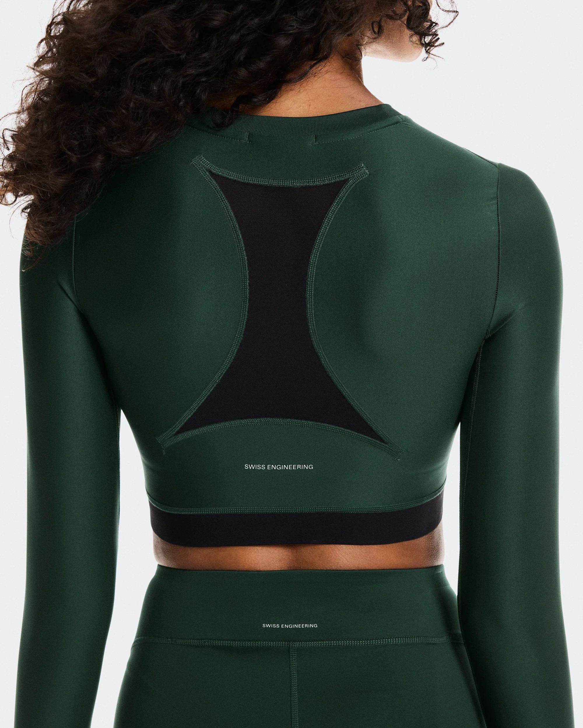 3. Bluză crop On Train Long Sleeve Crop W | antrenament - Obsidian