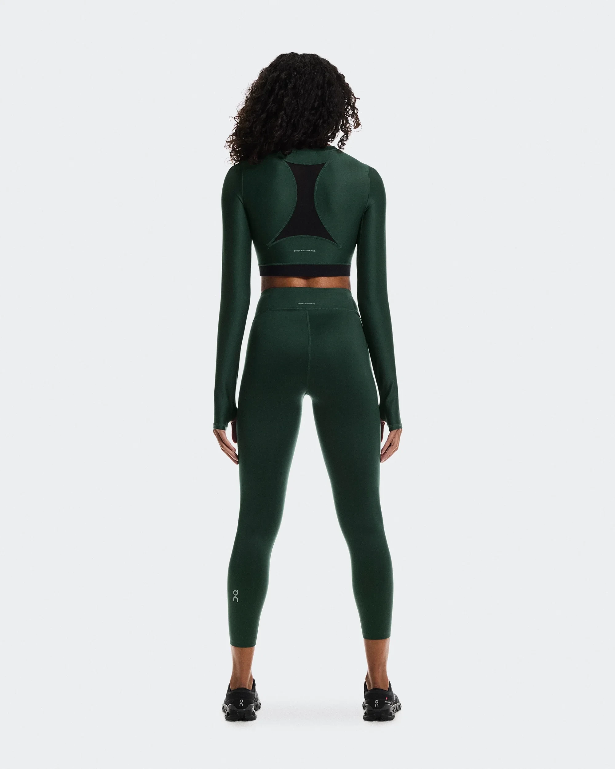 2. Bluză crop On Train Long Sleeve Crop W | antrenament - Obsidian