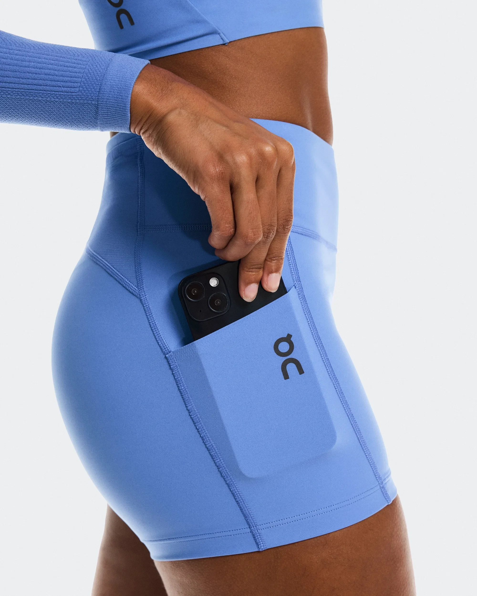 5. Colanți scurți On 3" Performance Tights W - albastru Sailor | alergare