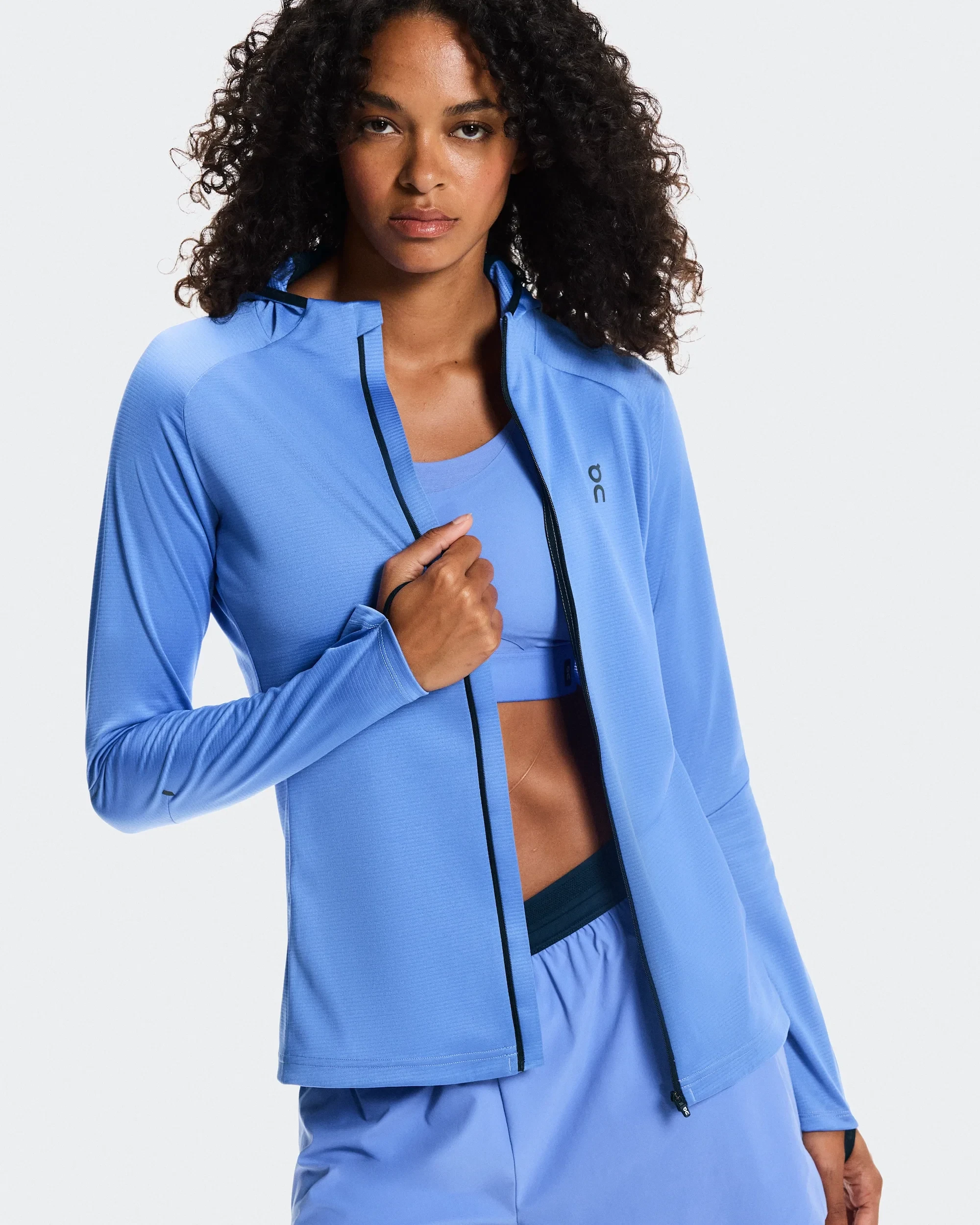 6. Hanorac On Climate Zip Hoodie W - albastru Iceberg | alergare