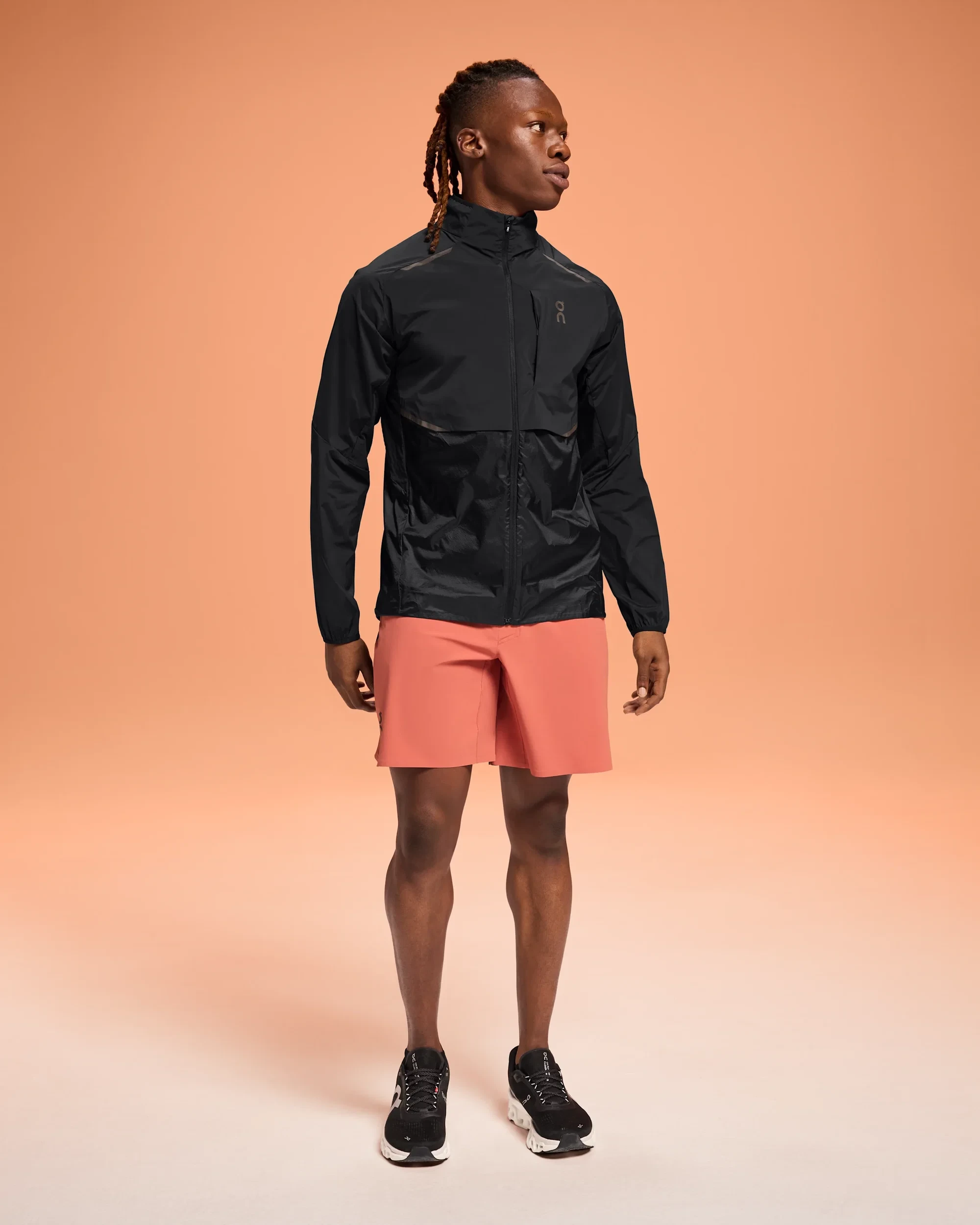 1. Jachetă alergare On Weather Jacket - neagră | protecție vânt și ploaie