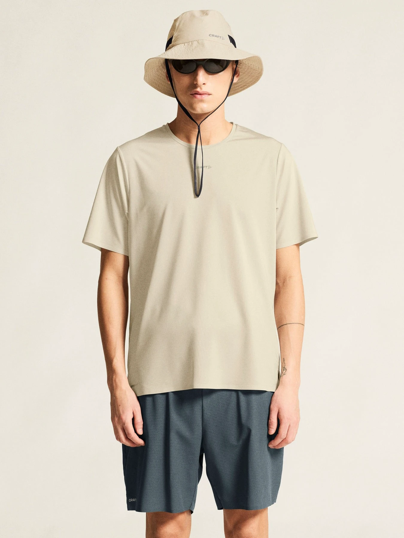 2. Tricou trail Craft Pro Trail SS Tee 2 - bej | poliester reciclat