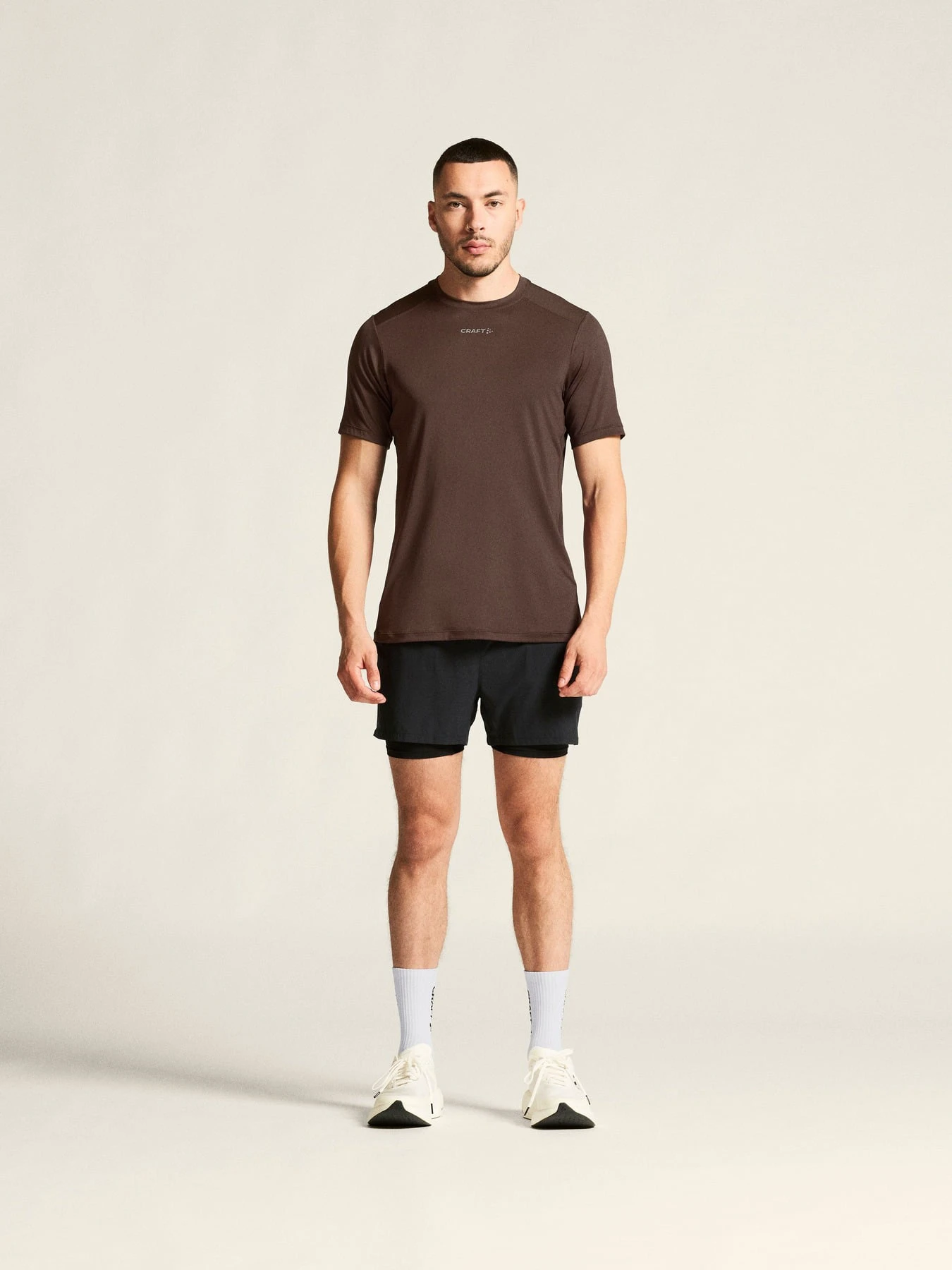 Tricou alergare Craft ADV Essence SS Tee 2 - maro | poliester reciclat - 191171