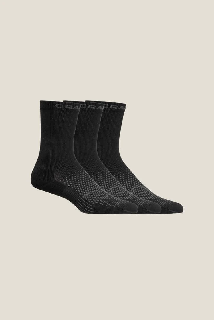 1. Sosete Craft Core Dry High 3-pack - negru | transport umiditate