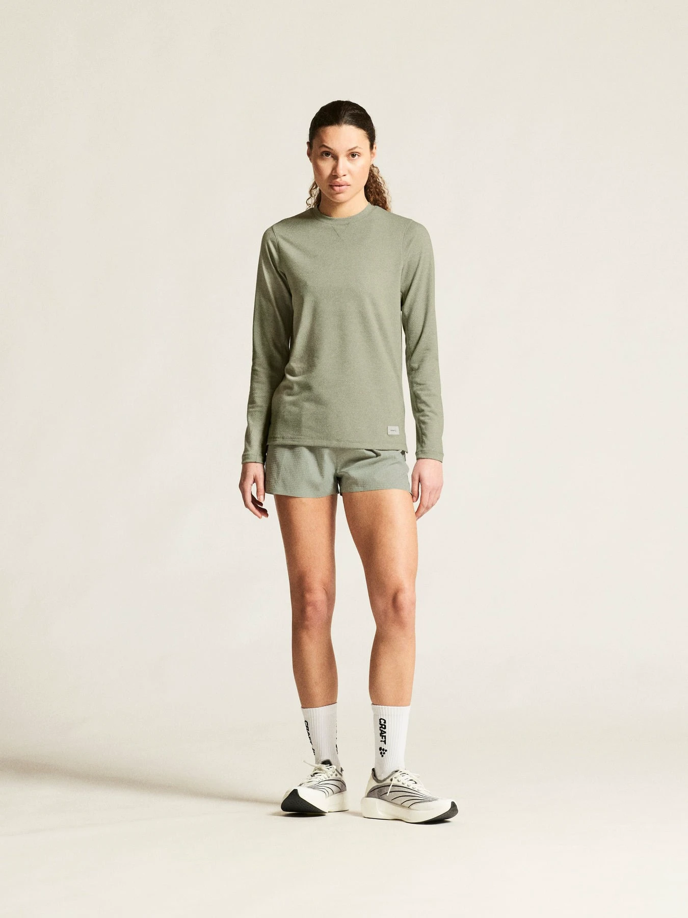 1. Bluză dame Craft Layers Thermal Mesh Cn - gri | strat de bază termic