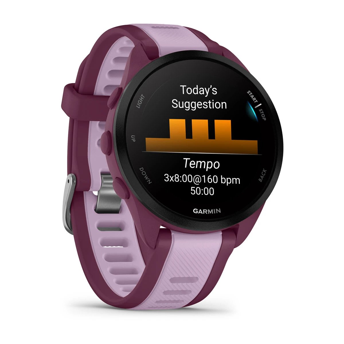 3. Garmin - Forerunner 165 Music ceas multisport cu GPS AMOLED - mov lila