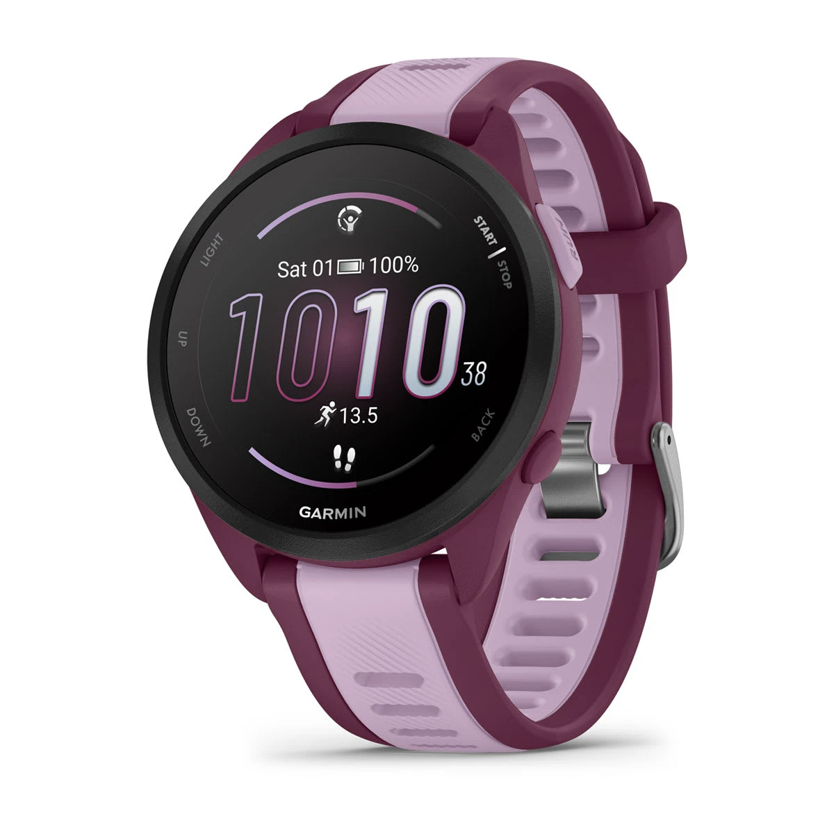 1. Garmin - Forerunner 165 Music ceas multisport cu GPS AMOLED - mov lila