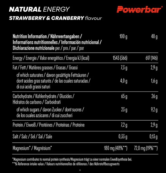 3. Powerbar Natural Energy - Cereal Bar - Strawberry 40 gr