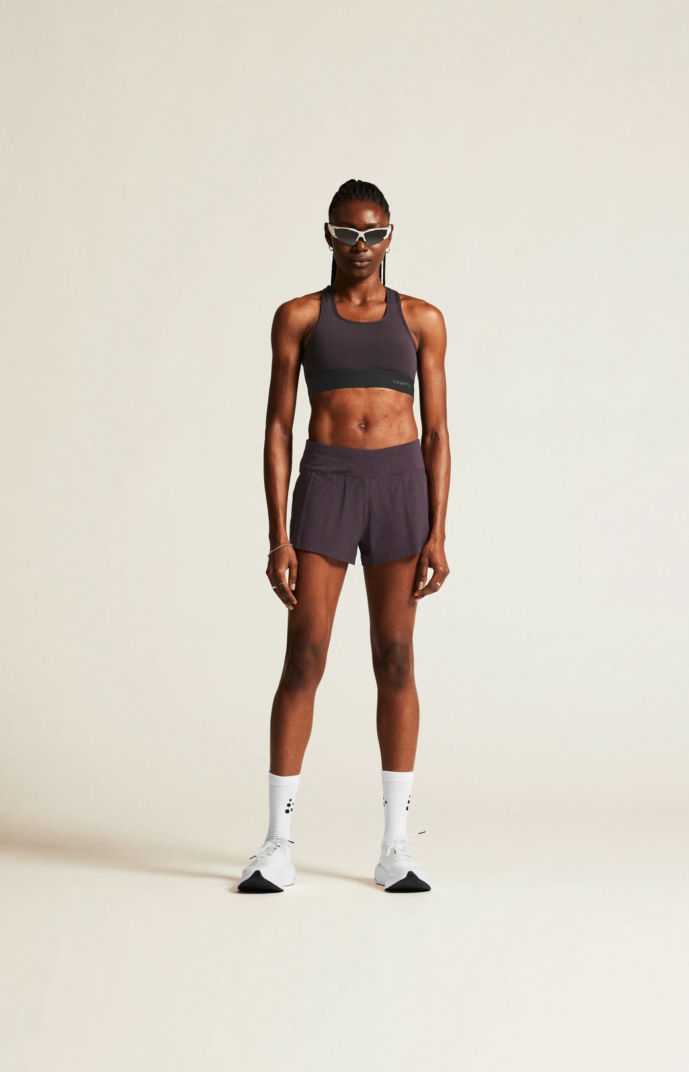 1. Bustieră sport Craft Training Bra Padded - mov | antrenament