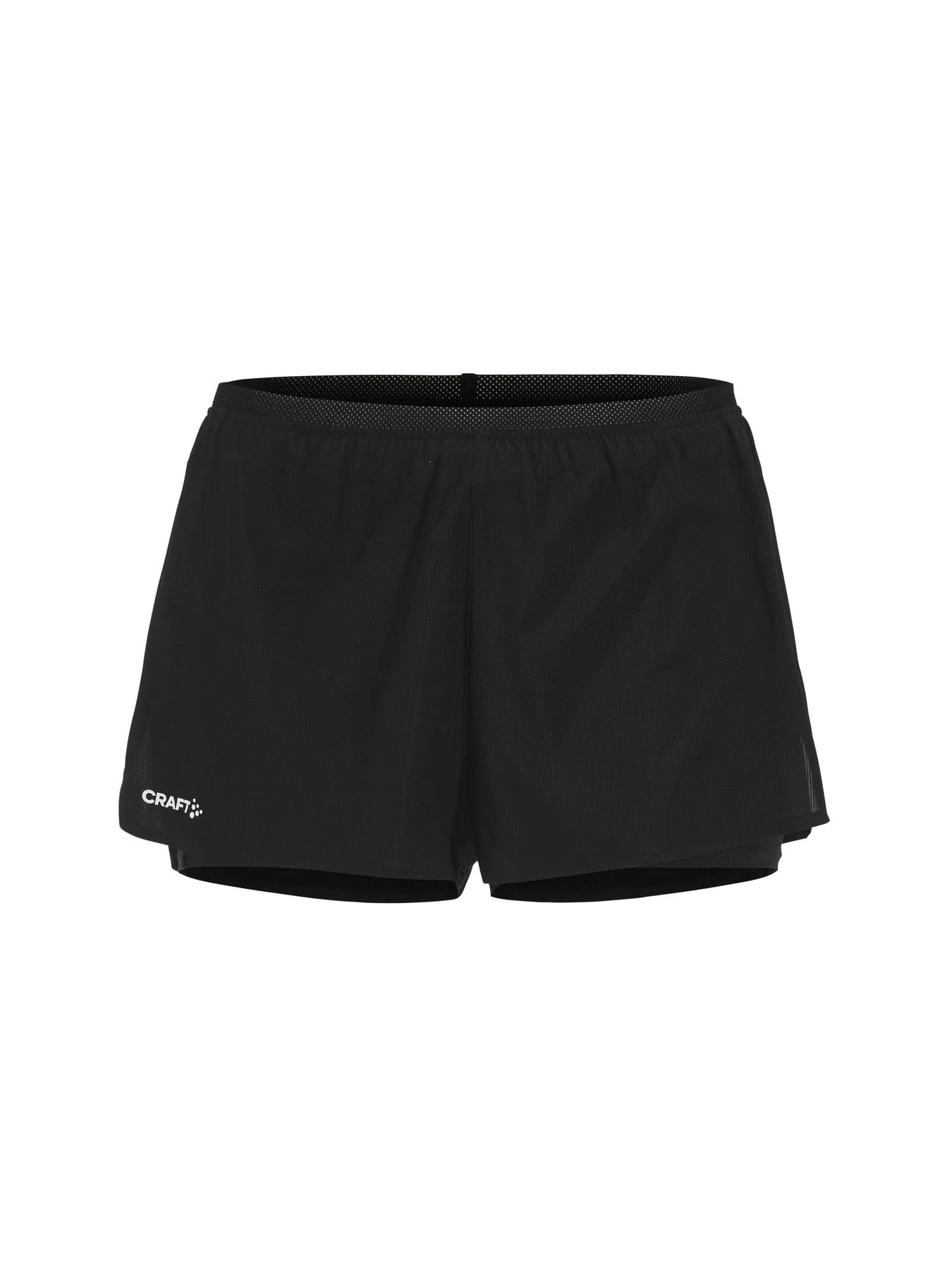 1. Pantaloni scurți alergare Craft Race Day Split Shorts - negru | ripstop reciclat