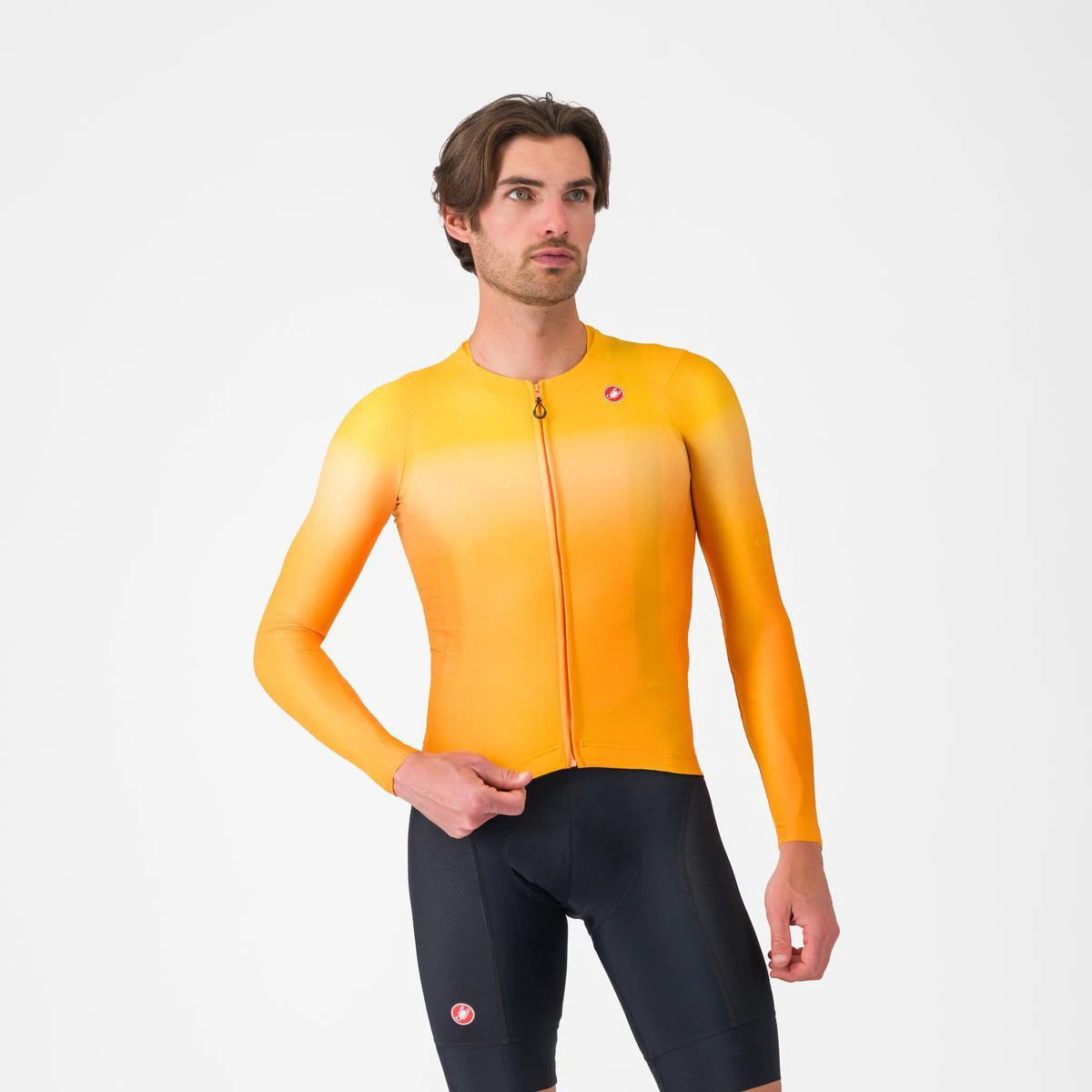 Bluza cu maneca lunga Castelli UPF LS, pentru barbati, portocaliu aprins - 192472