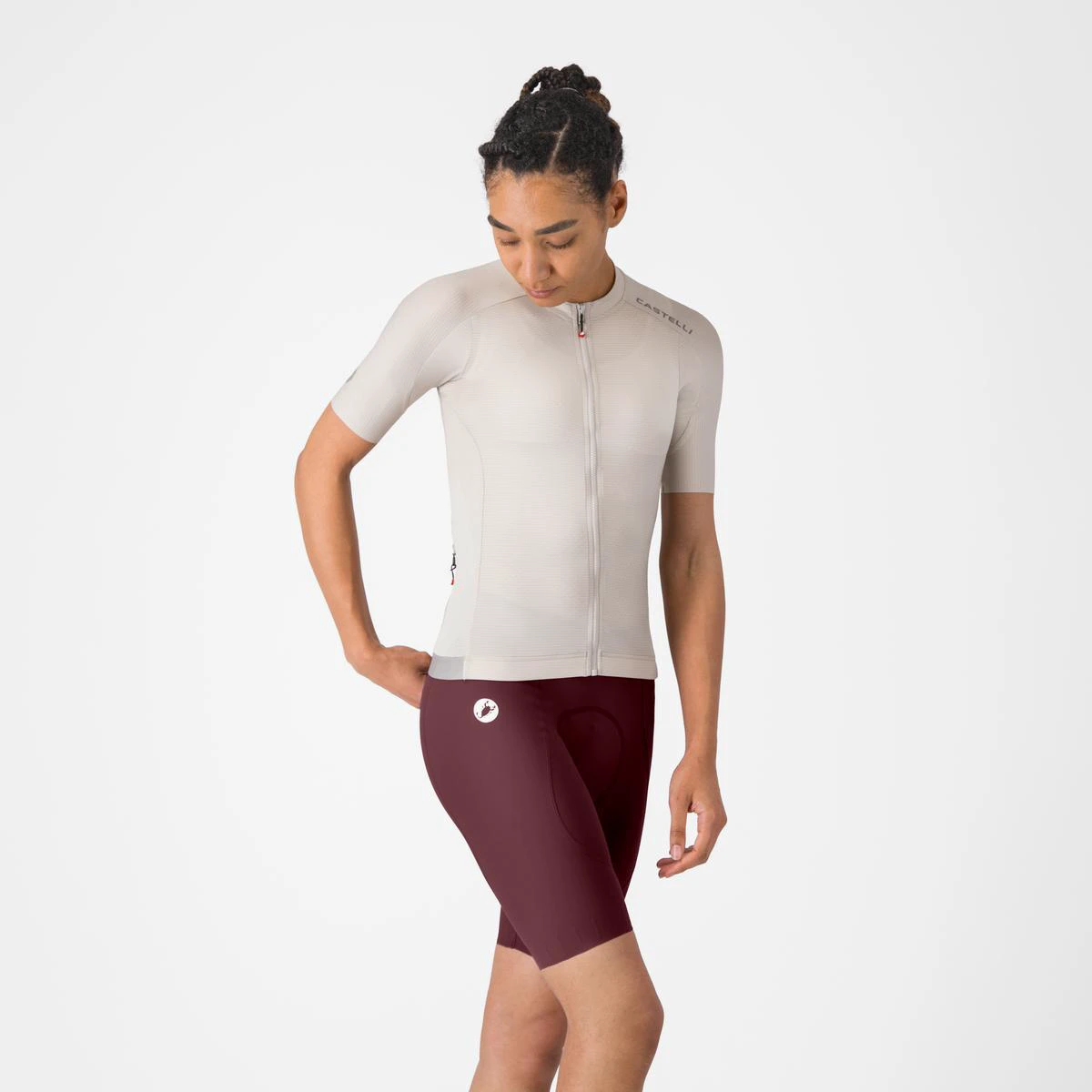 Pantaloni scurti Castelli Espresso 2 W, pentru femei, bordo - 192407