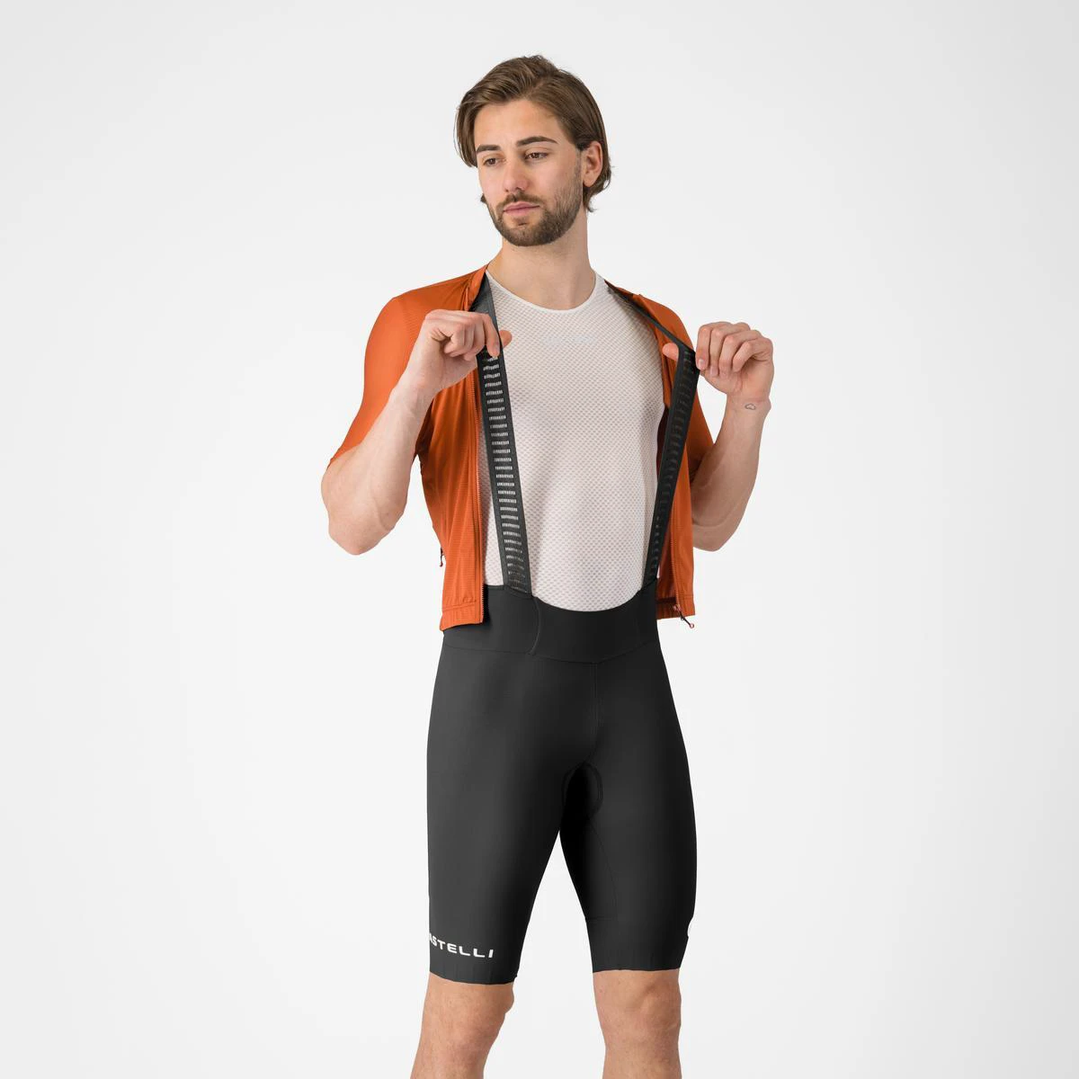 Pantaloni scurti cu bretele Castelli Espresso 2, pentru barbati, negru - 192372