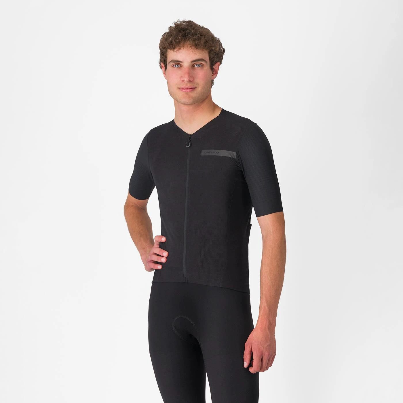 Tricou cu maneca scurta Castelli Premio EVO, pentru barbati, negru deschis/negru - 192553