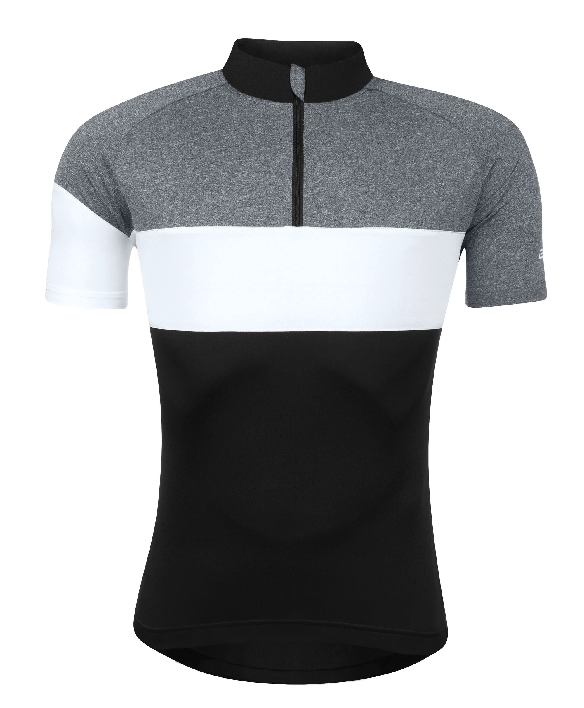 Bluza ciclism Force View maneci scurte negru/gri/alb - 193510