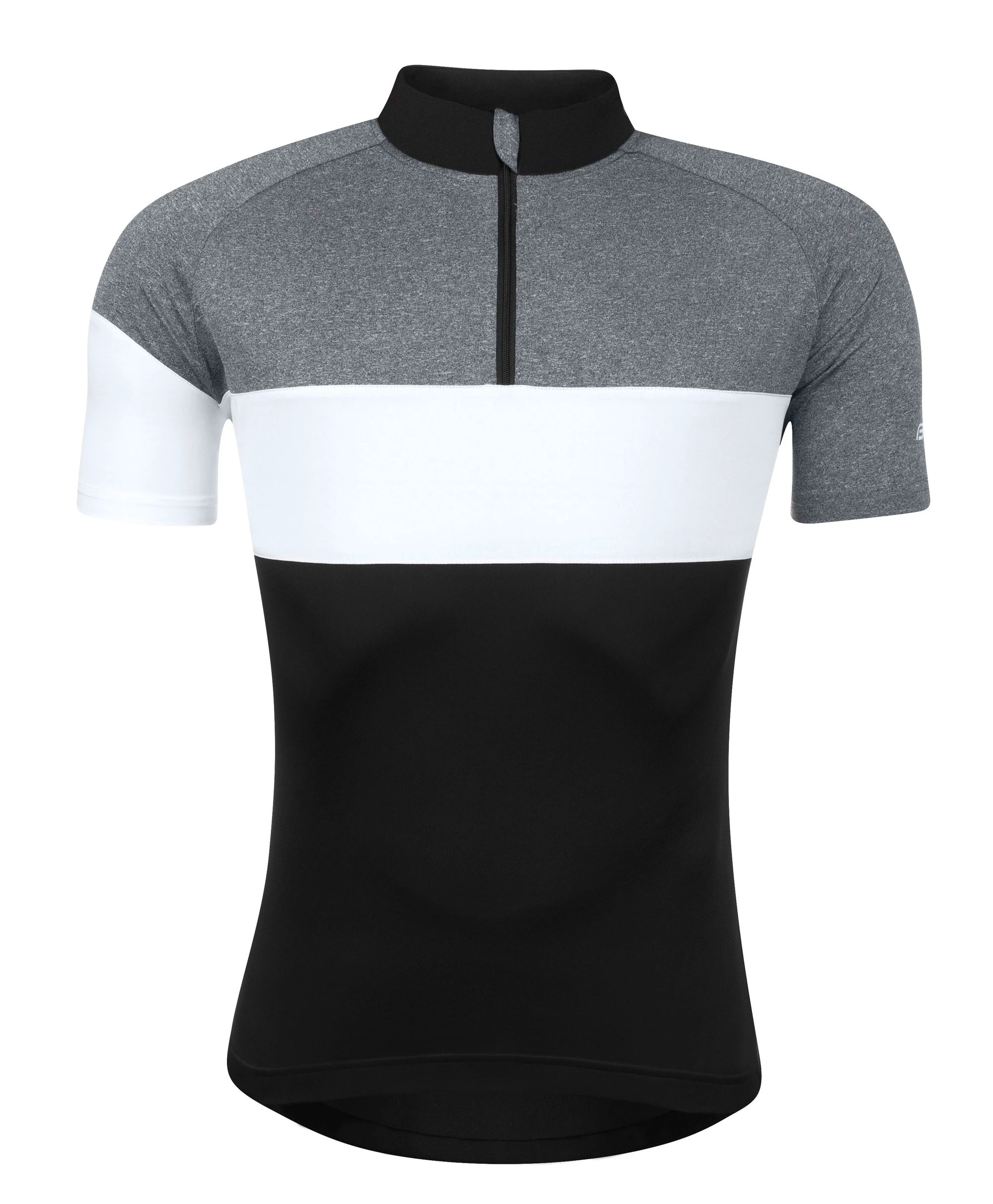Bluza ciclism Force View maneci scurte negru/gri/alb - 193511
