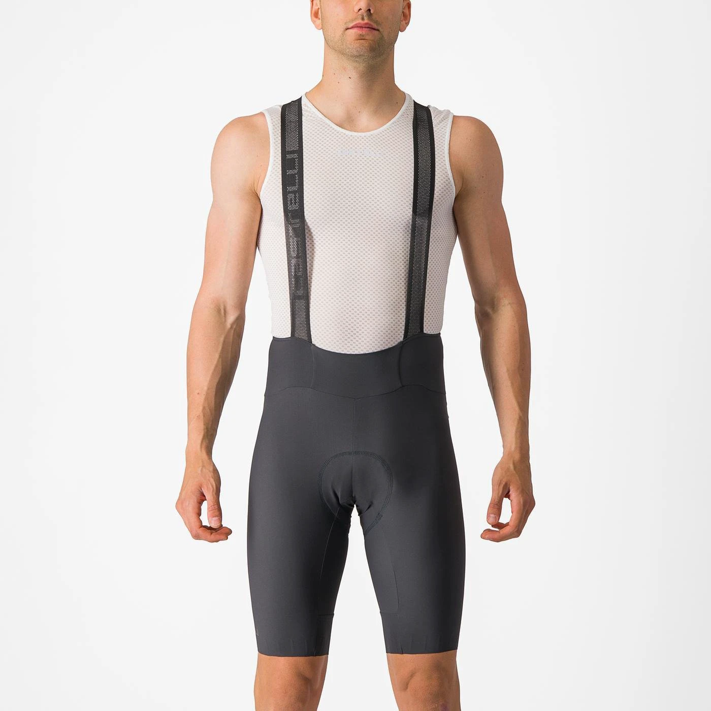 Pantaloni scurti cu bretele Castelli Espresso, Gri Inchis - 195052
