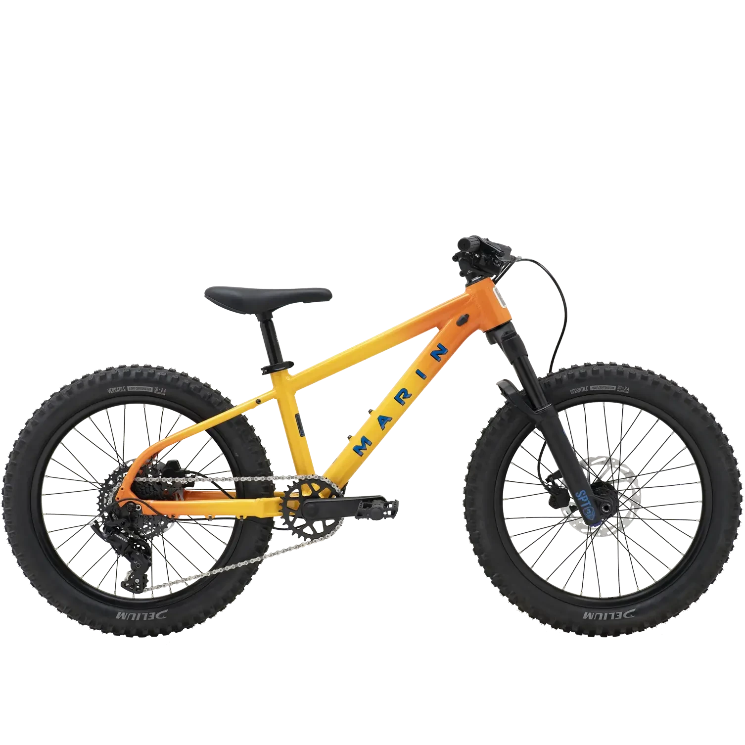 1. Bicicletă copii MTB Marin Bike SAN QUENTIN JR 20" - galben portocaliu