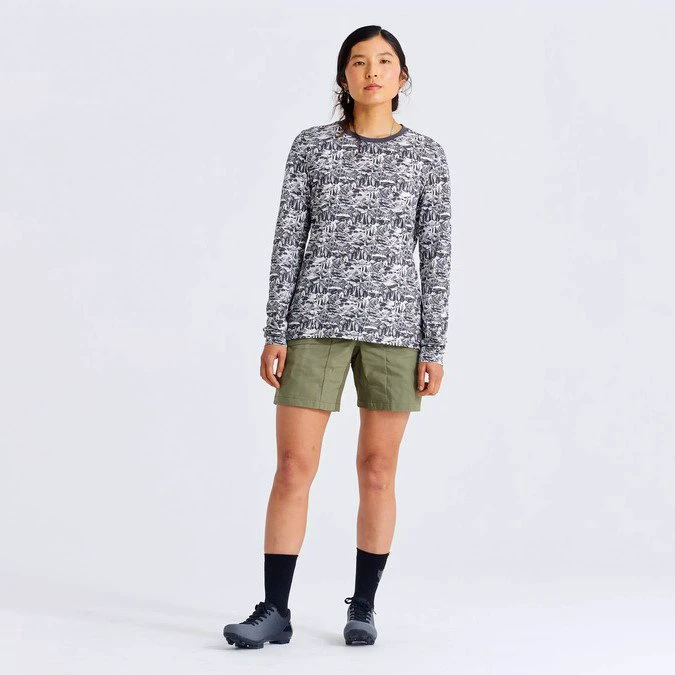 2. Tricou Ciclism SPECIALIZED/FJALLRAVEN Women's Cotton Caliswe (L/S) - Basalt/Eggshell
