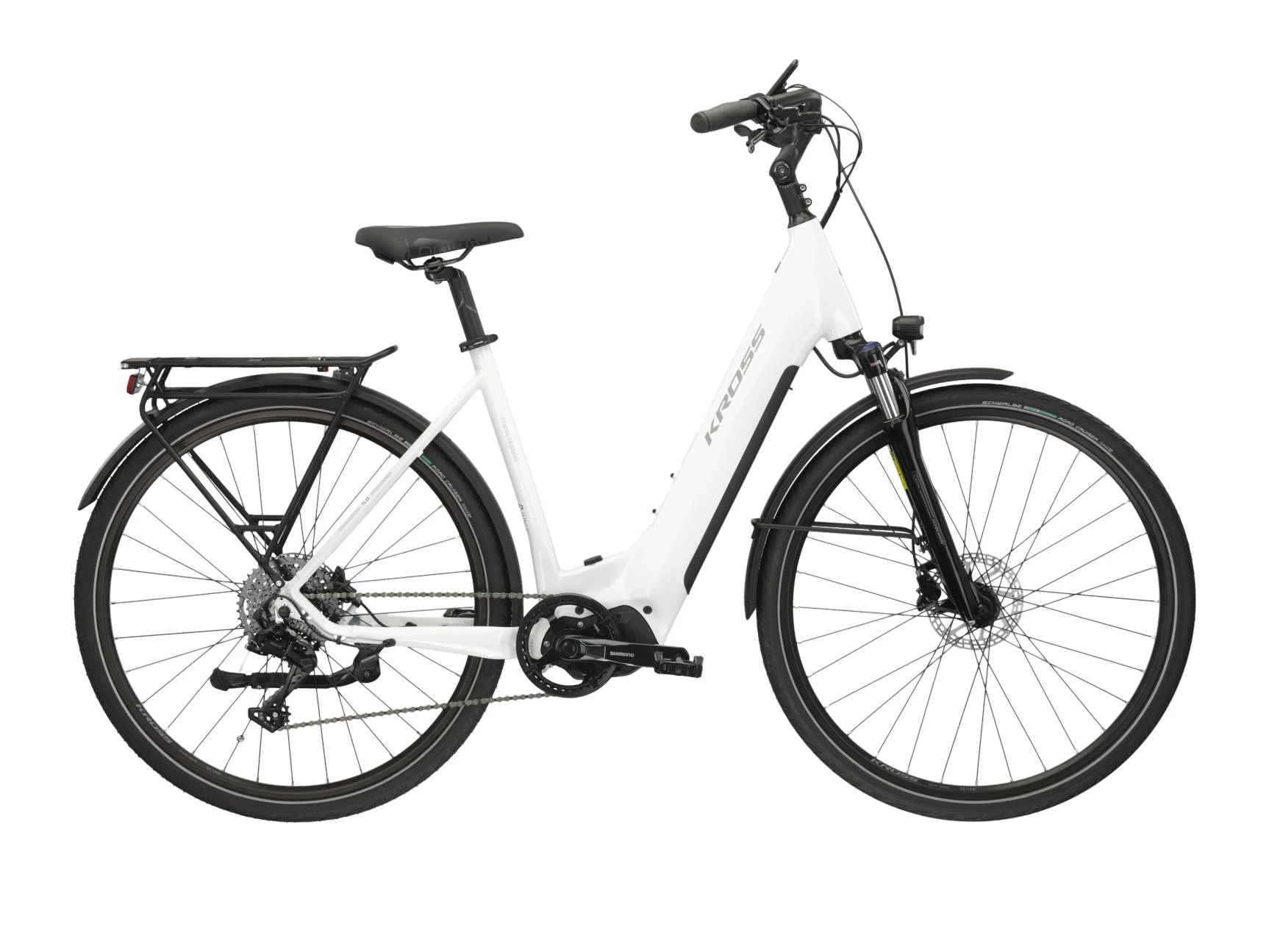 Bicicleta Electrica Trekking Kross Trans Hybrid 5.0 LS 28 inch alba microSHIFT - 204396