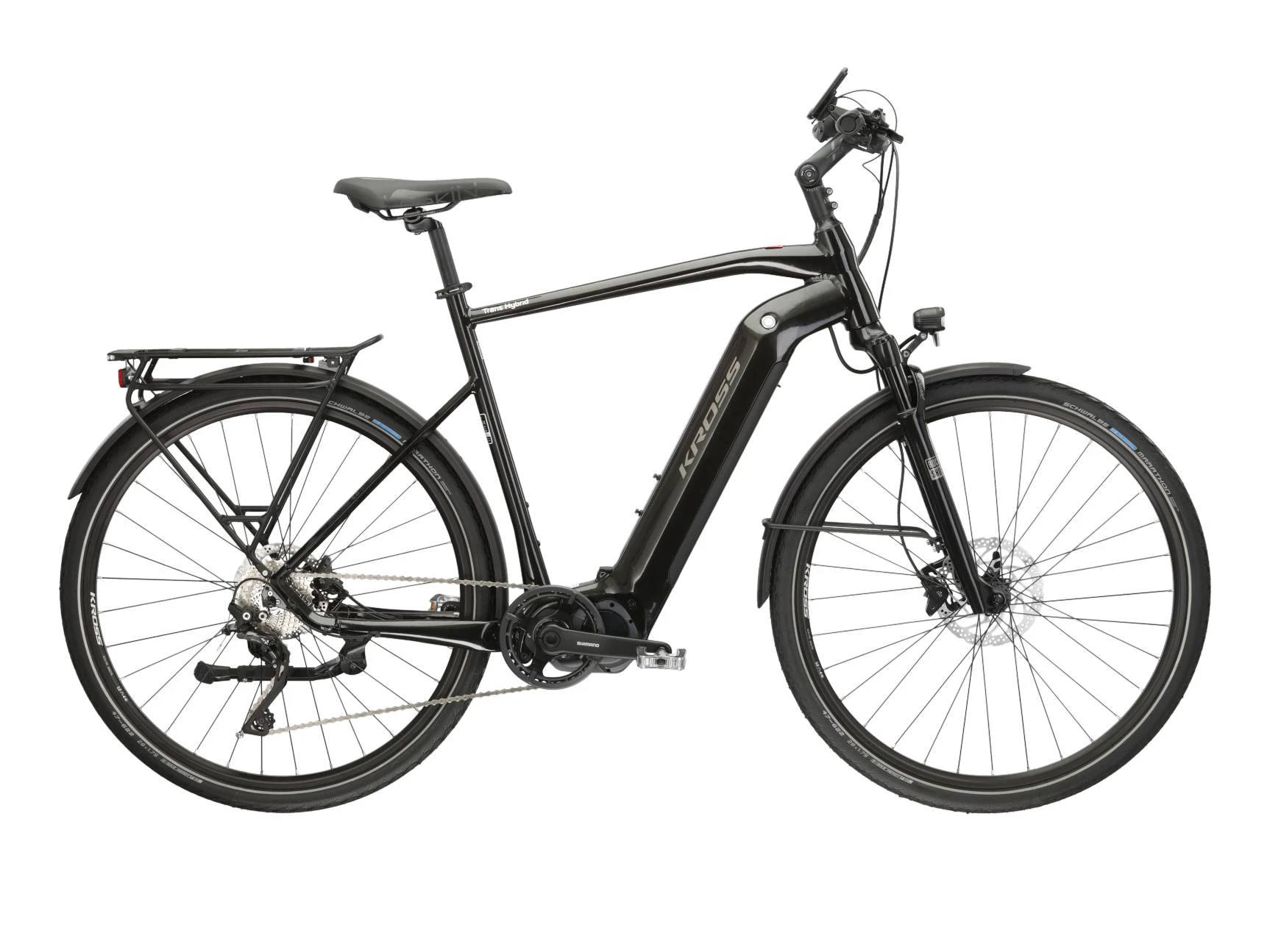 1. Bicicleta Electrica Trekking Kross Trans Hybrid 6.0 28 inch neagra Shimano Deore xt